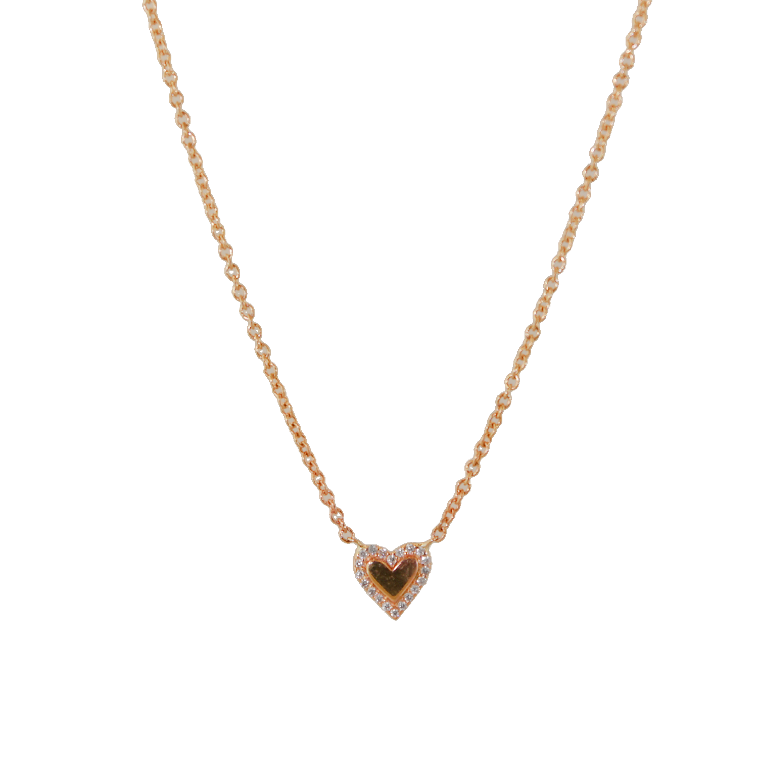 Gold Diamond Heart Necklace