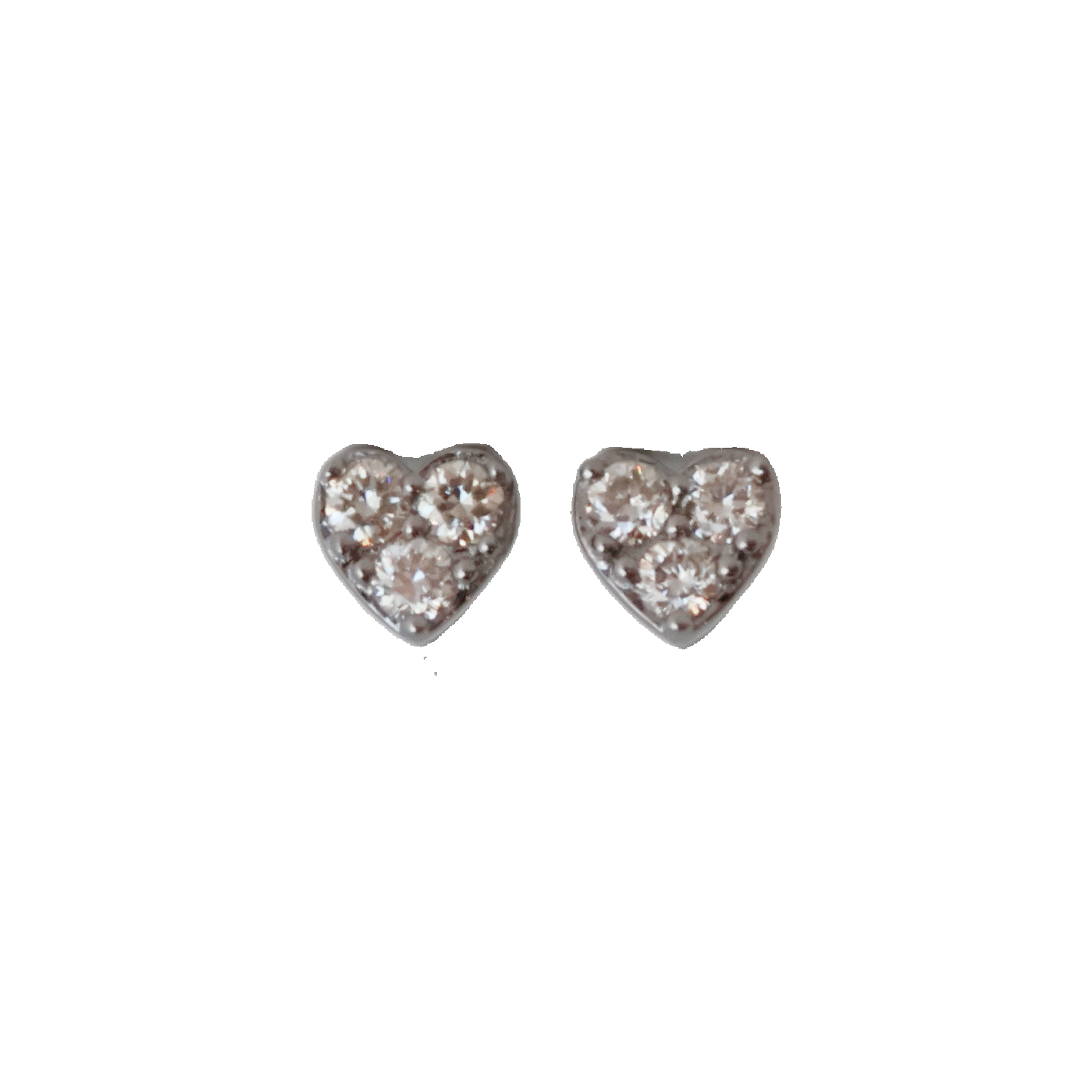 3 Diamond Heart Studs