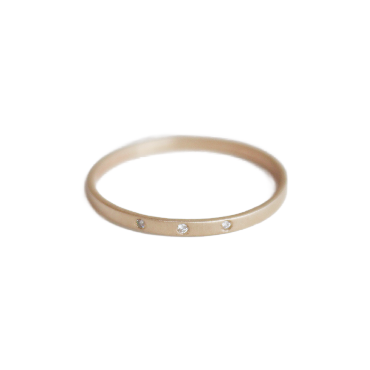 3 Diamond Yellow Gold Stacking Ring