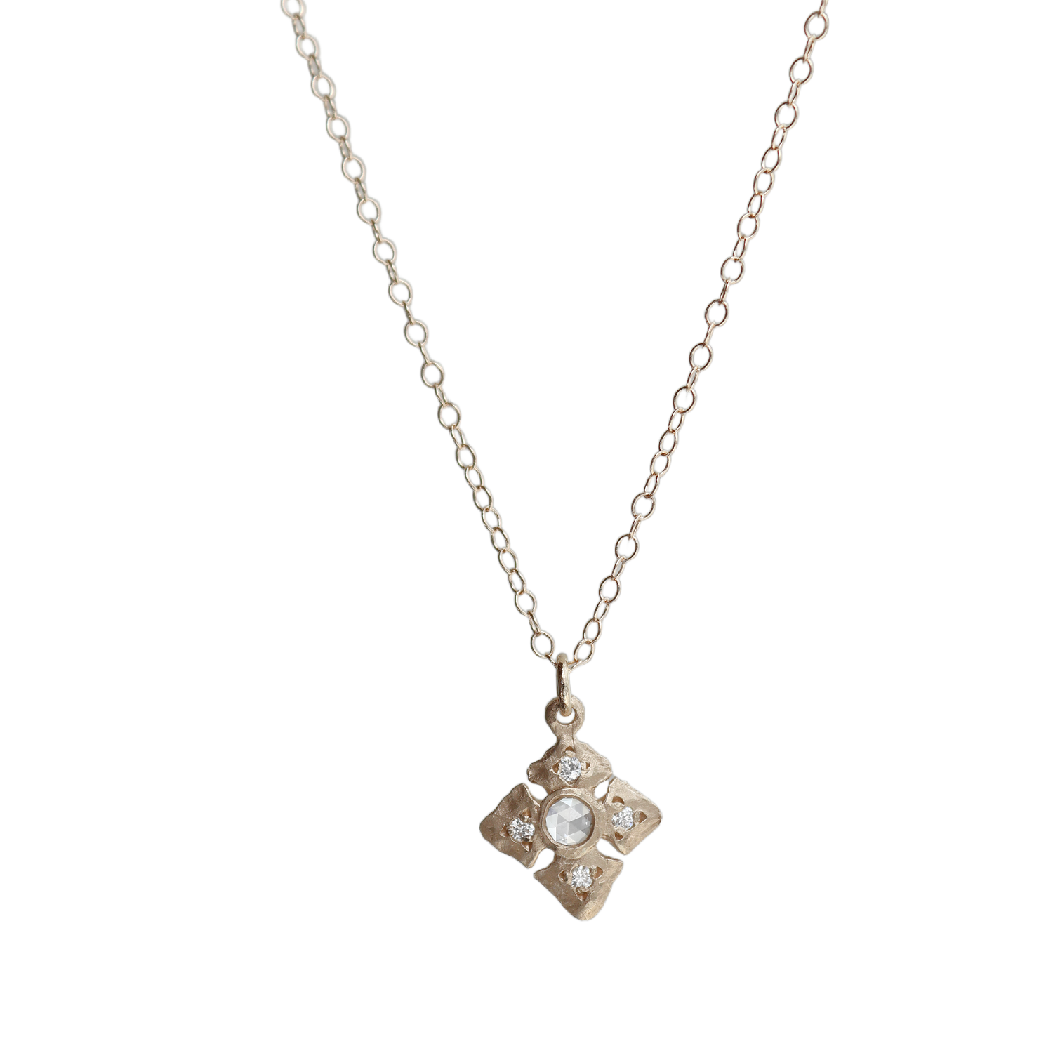 Hammered Cross Necklace