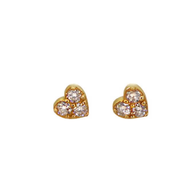 3 Diamond Heart Stud