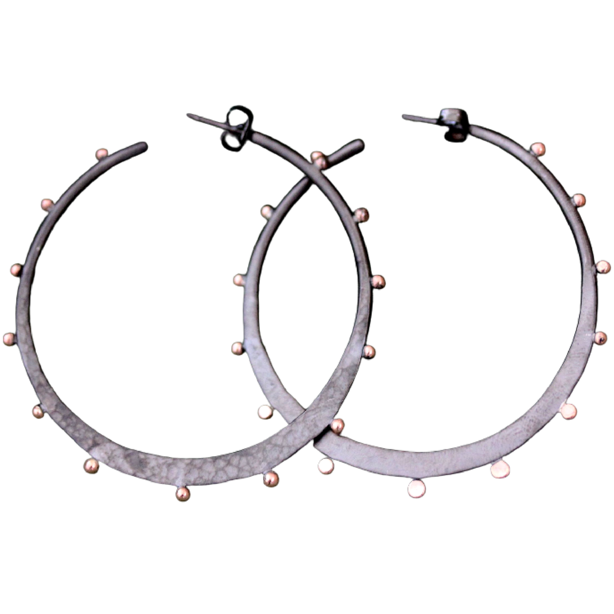 Inside Out Rose Gold Studded Hoop Earrings