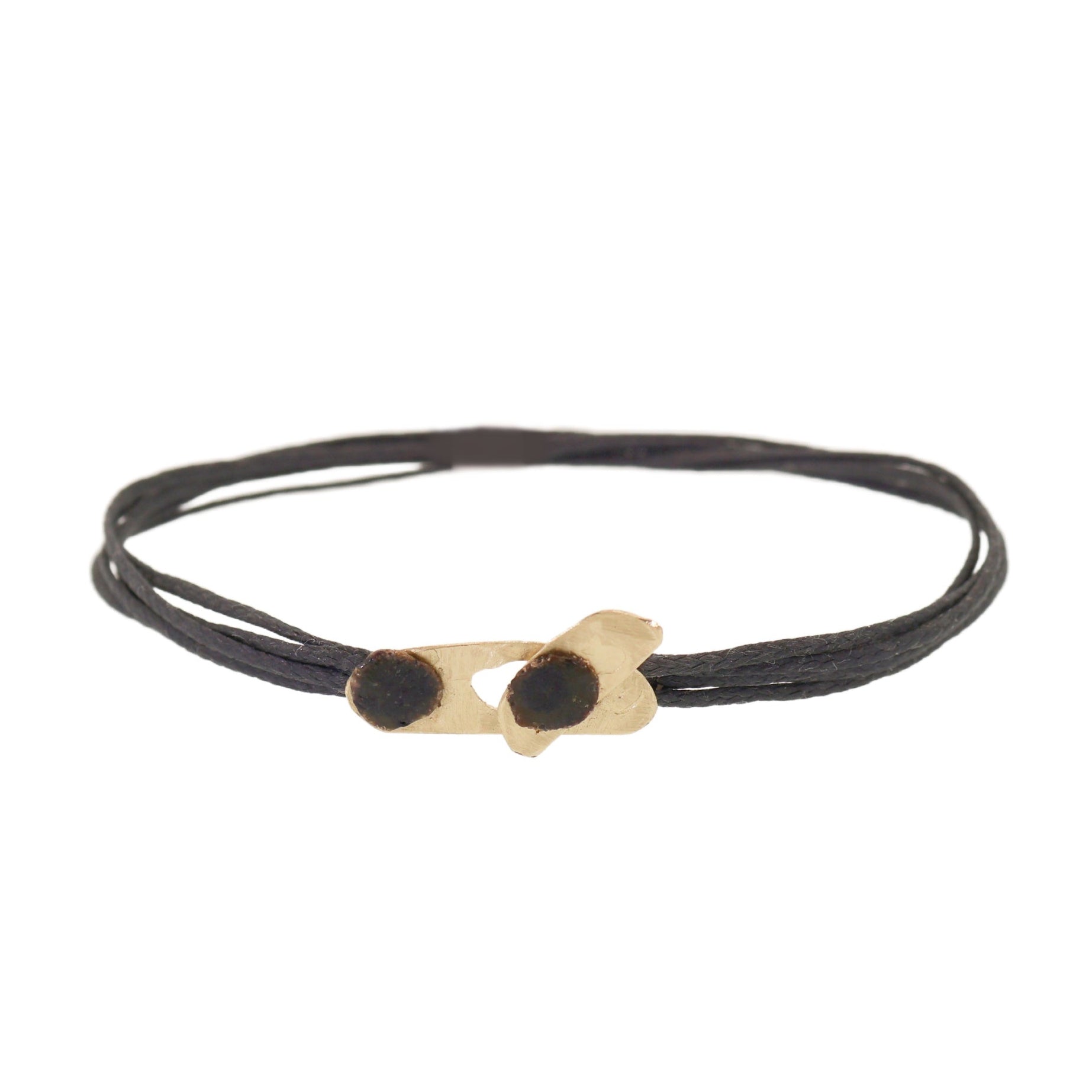 Gold Clasp Black Thread bracelet