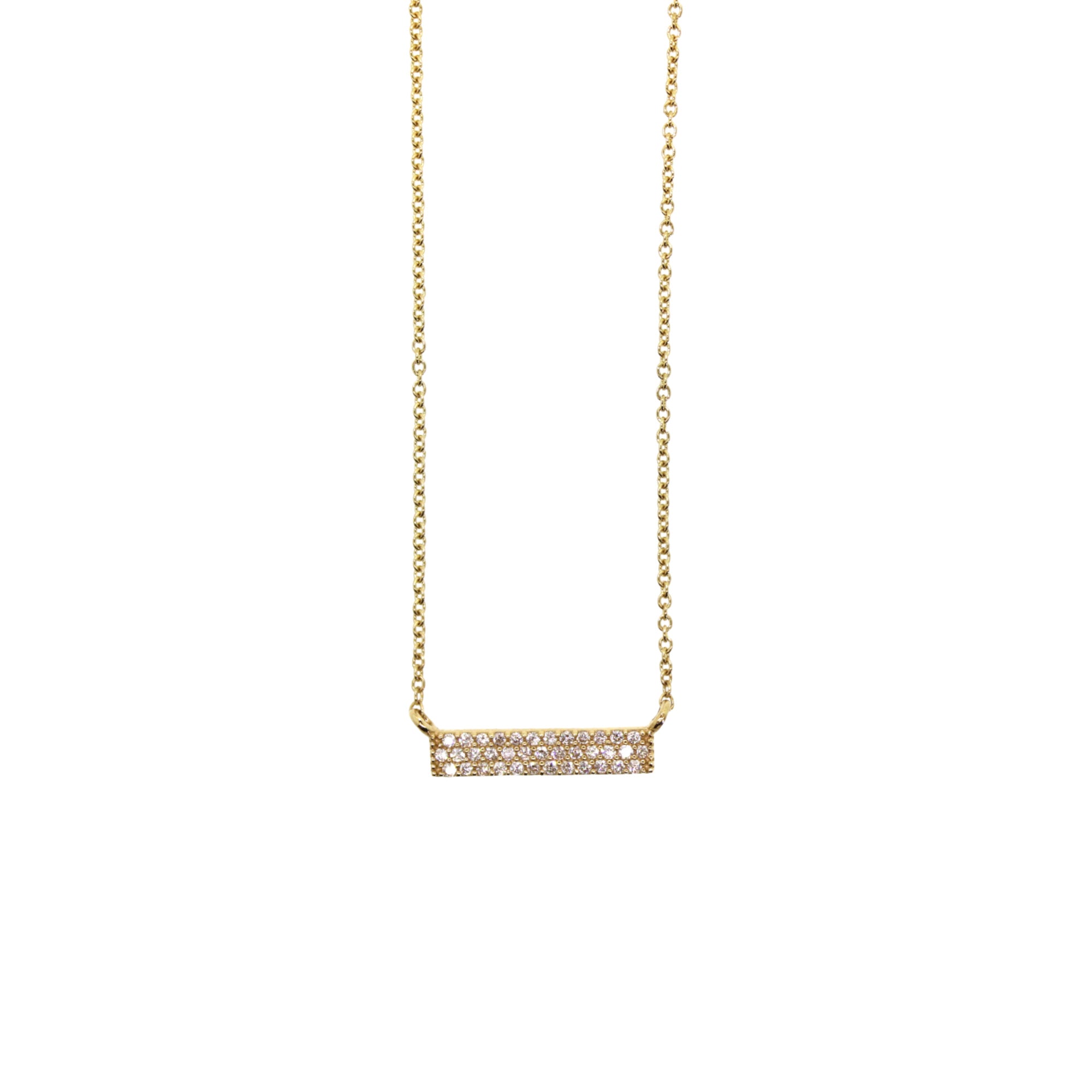 Triple Row Diamond Bar Necklace