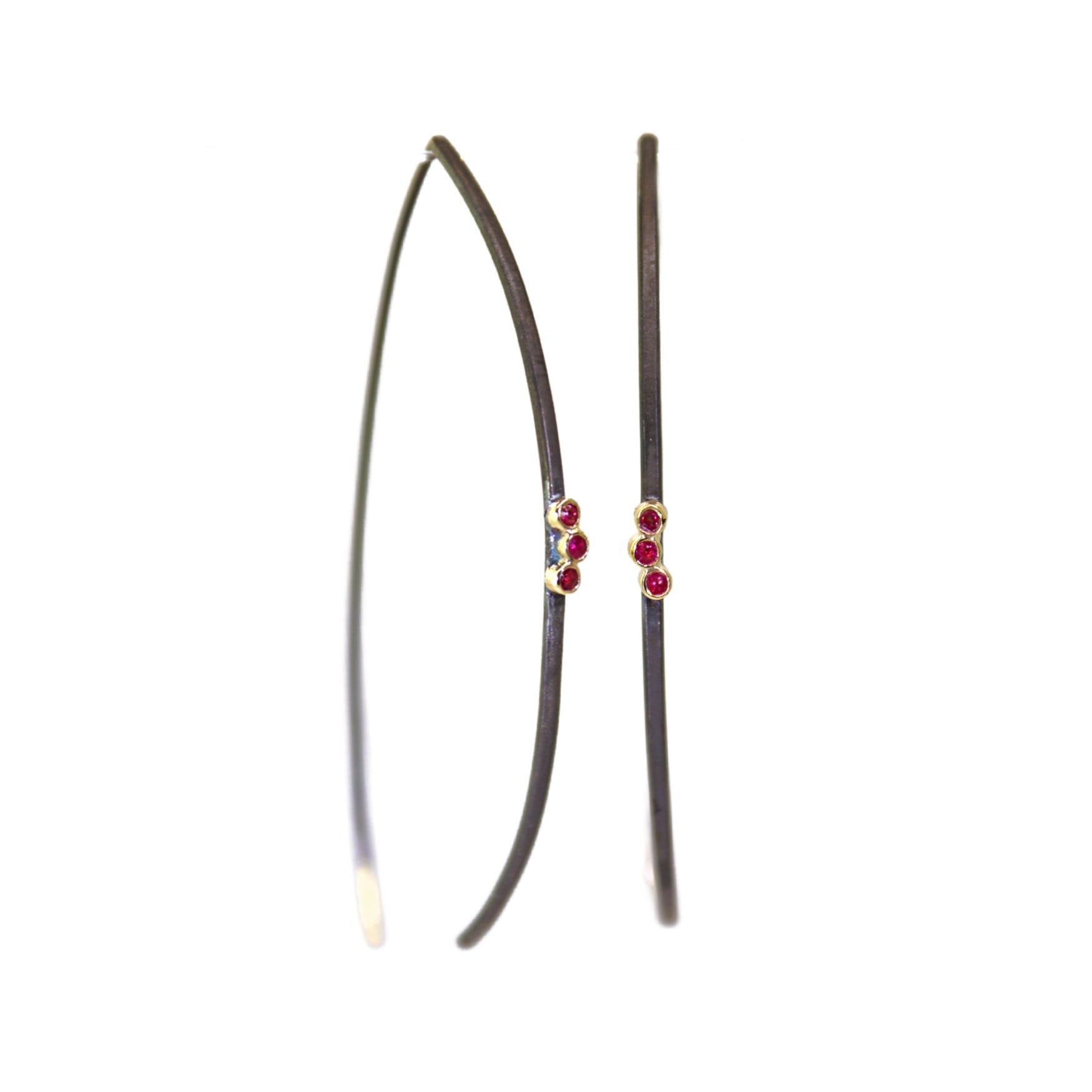 Ruby Oval Upside Down Hoops