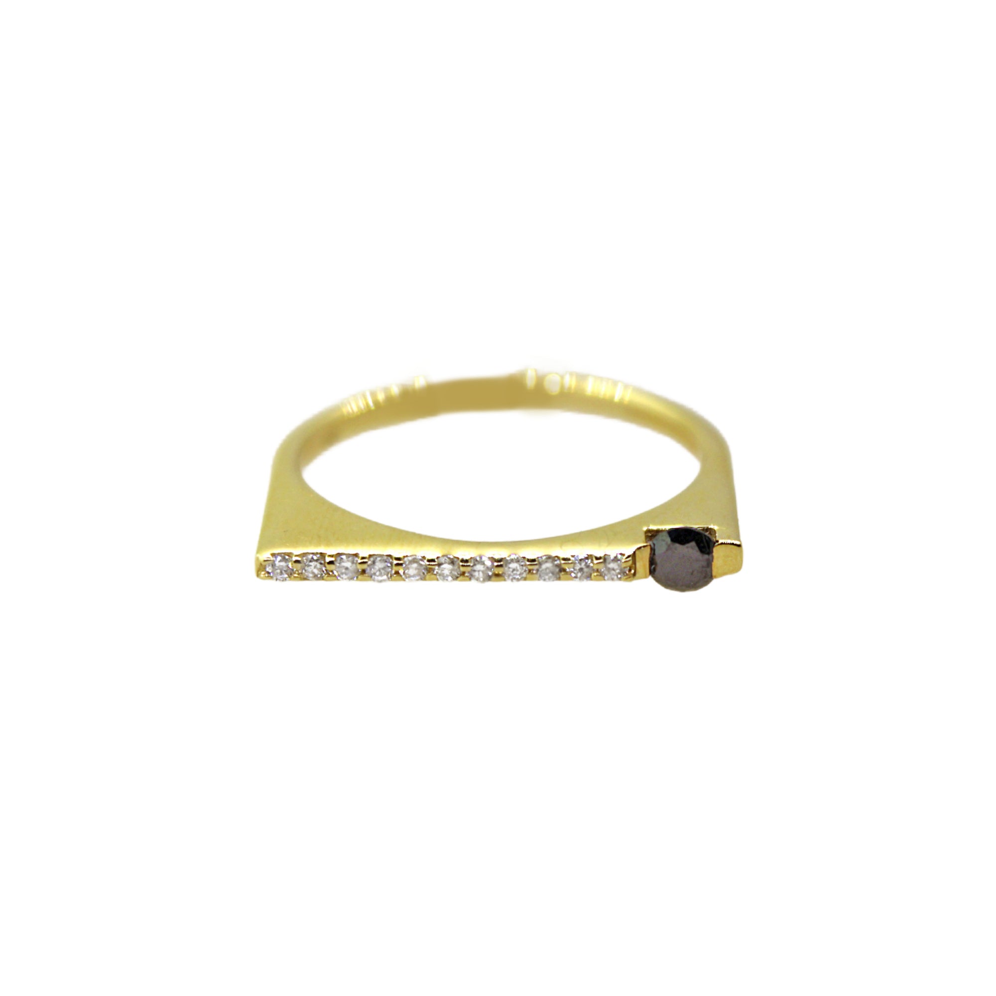 Black & White Diamond Flat Edge Ring