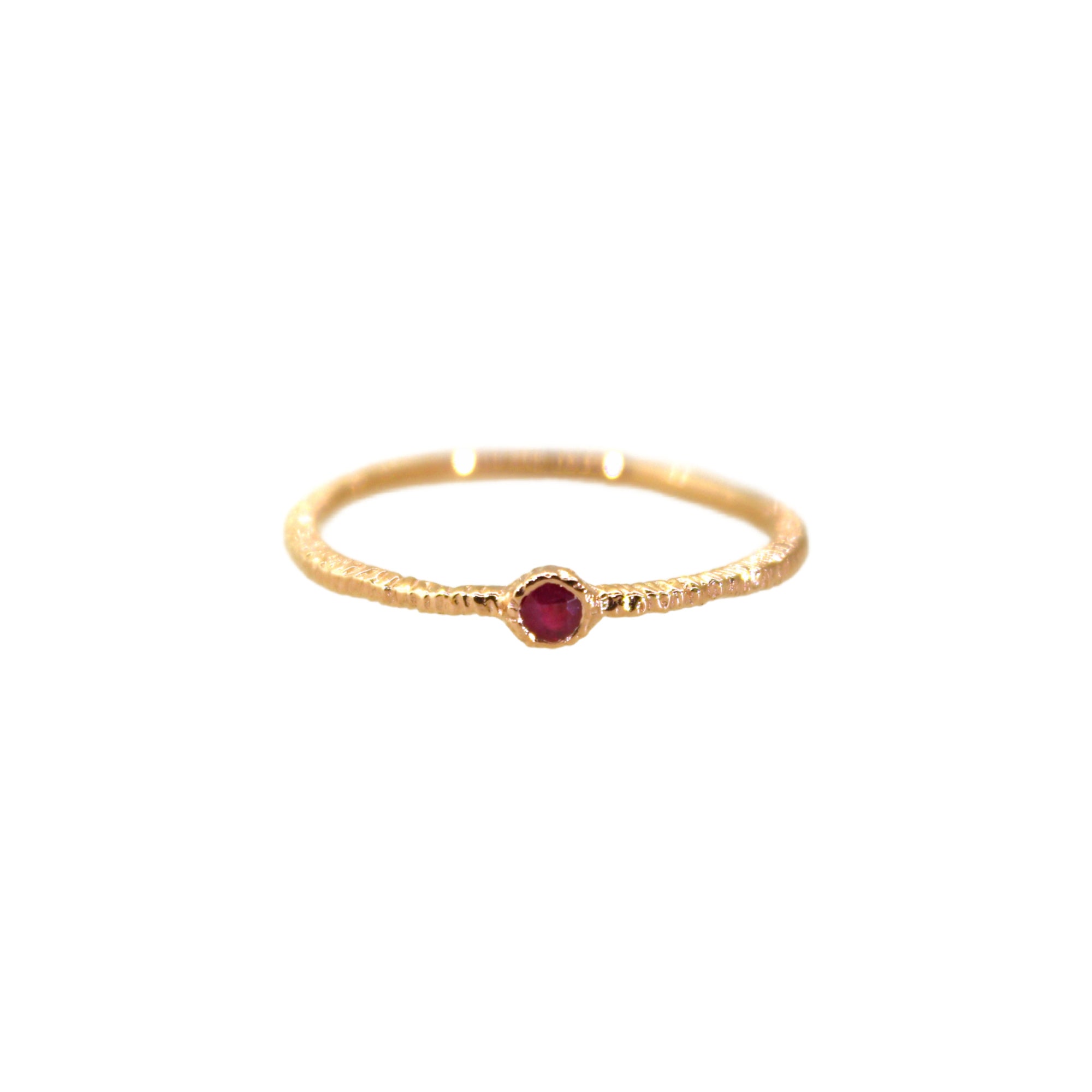 Ruby Gold Etched Band