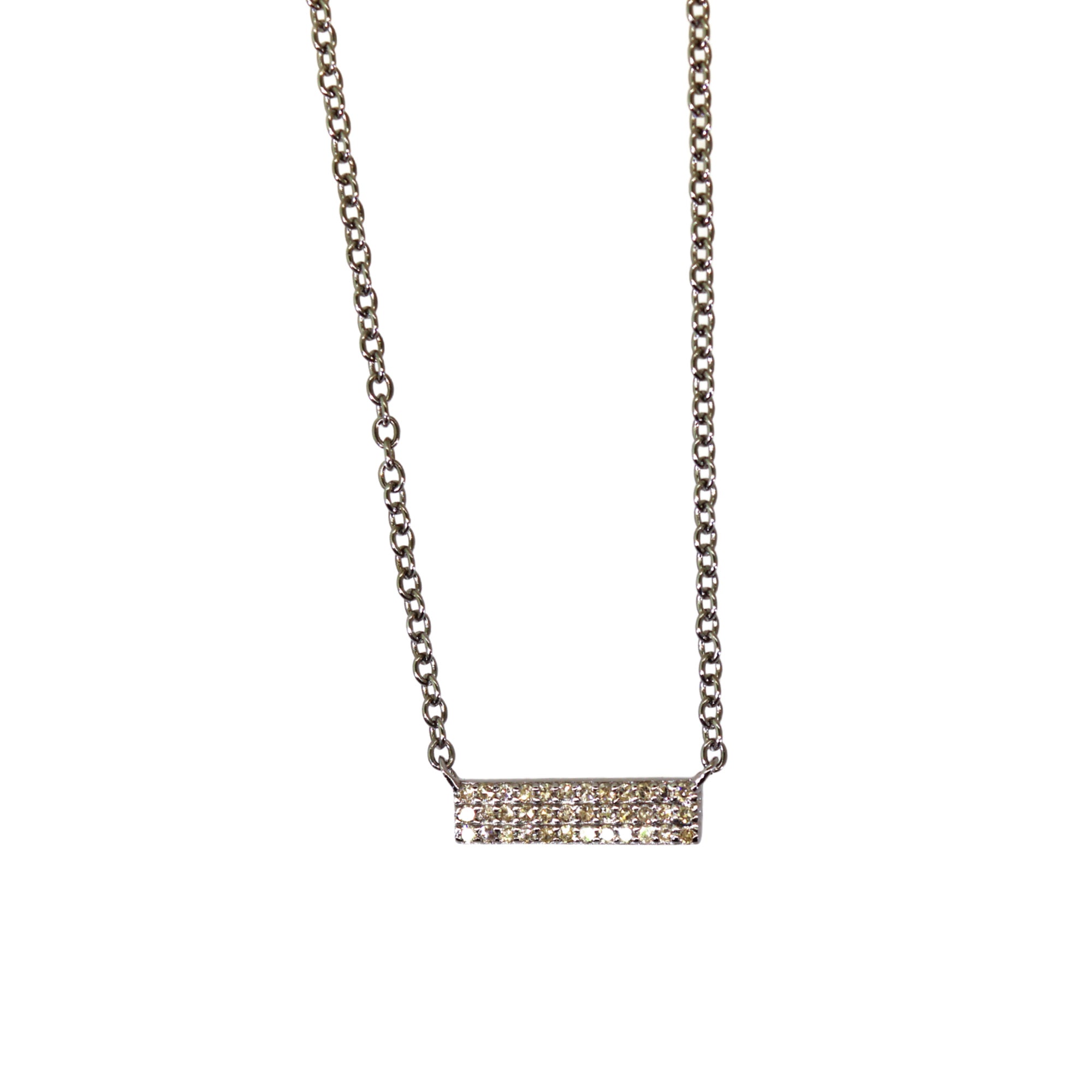 Silver Triple Row Diamond Necklace