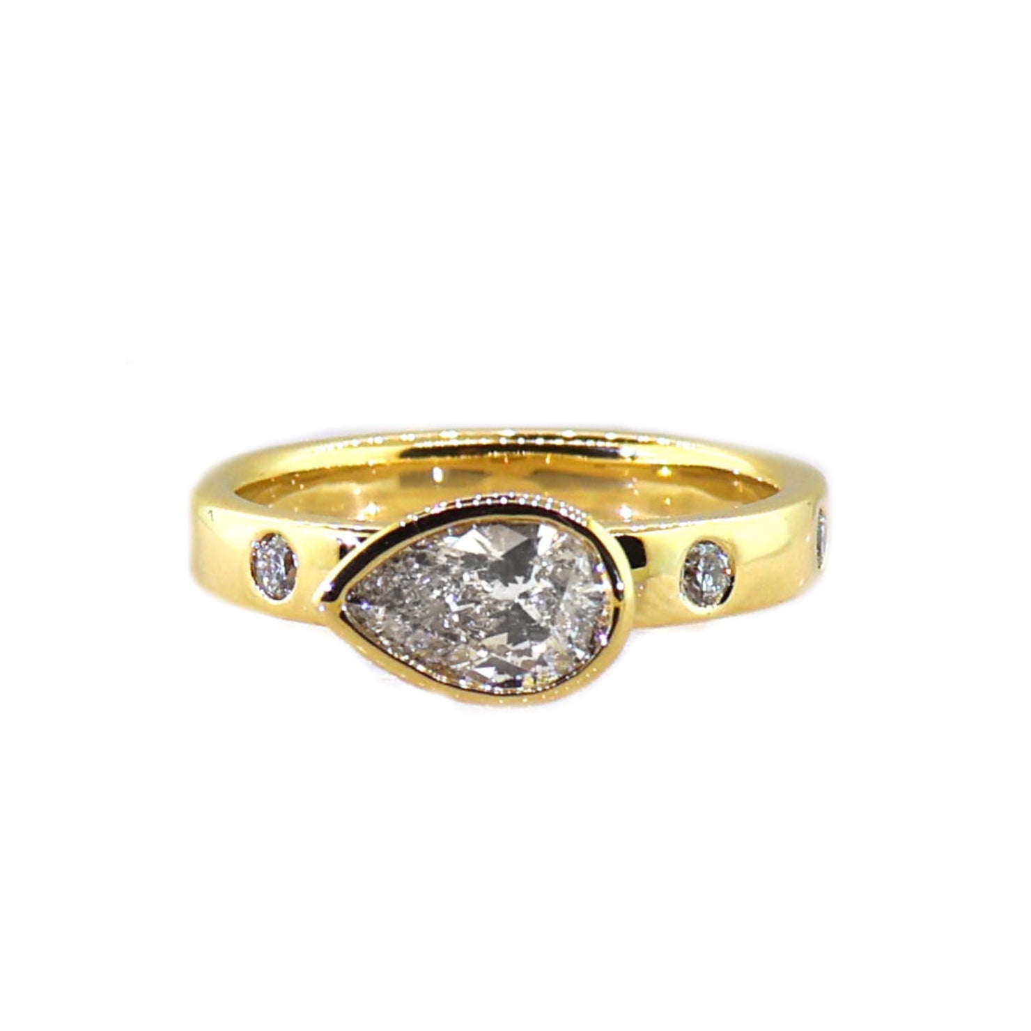 East West Pear Shaped Engagement Ring