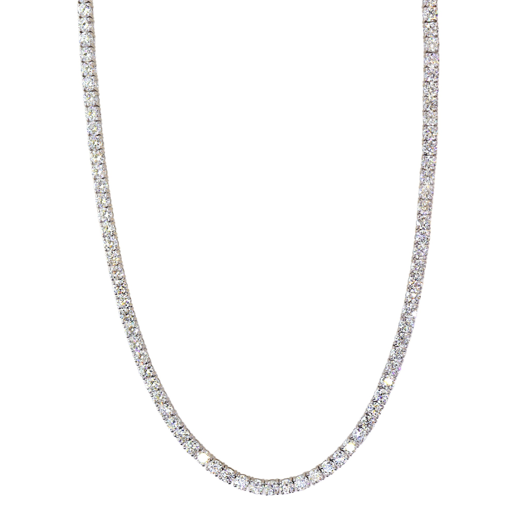White Gold 19 Carat Diamond Tennis Necklace