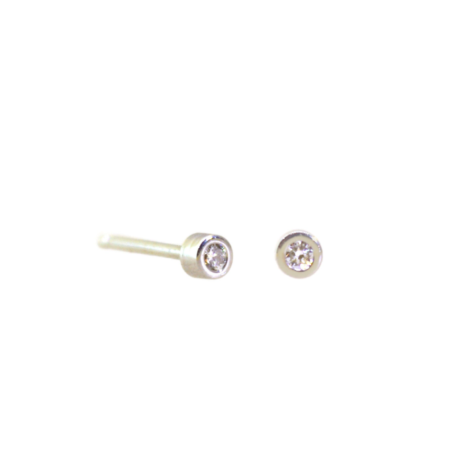White Gold Bezeled Diamond Studs