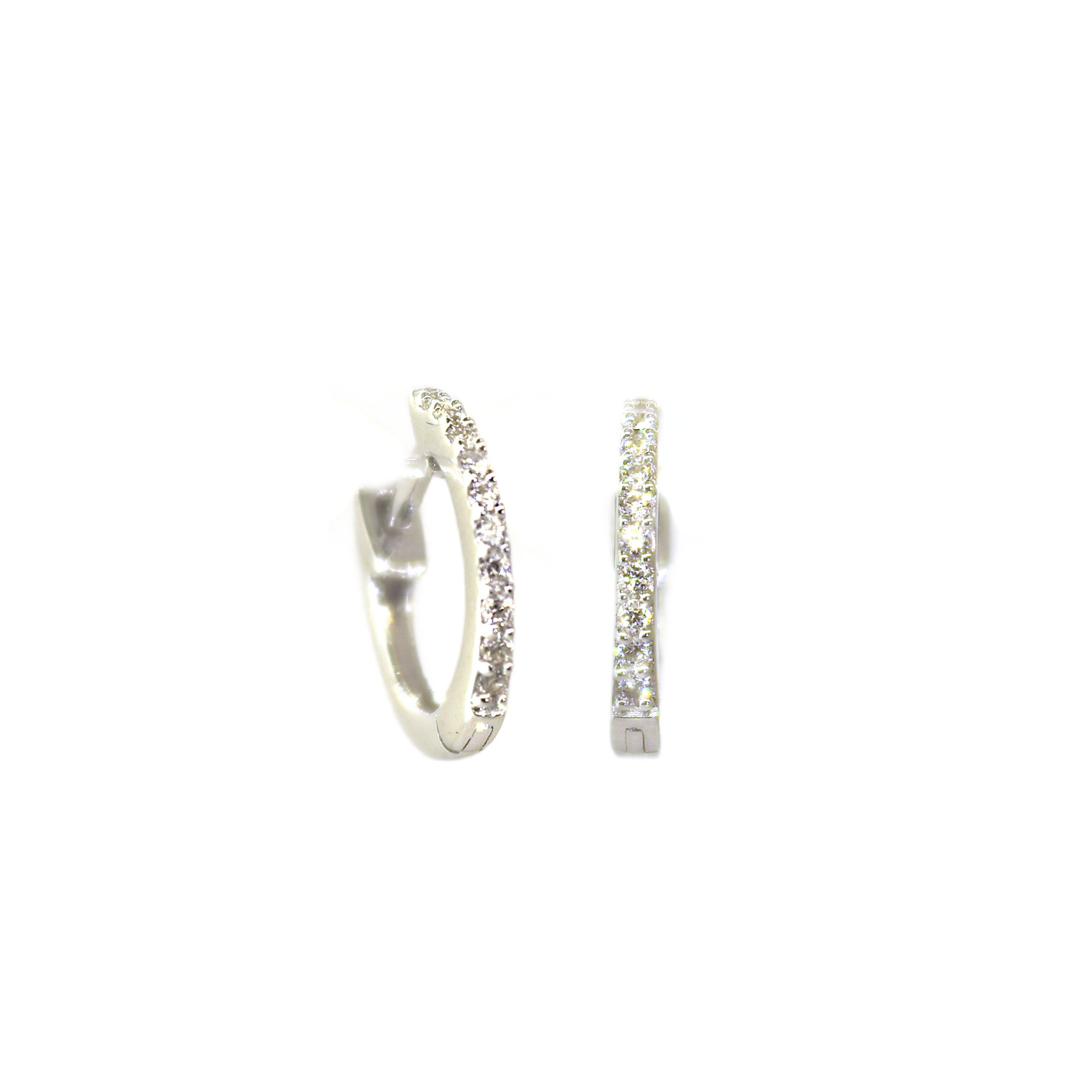 White Gold Small 10 Diamond Huggies