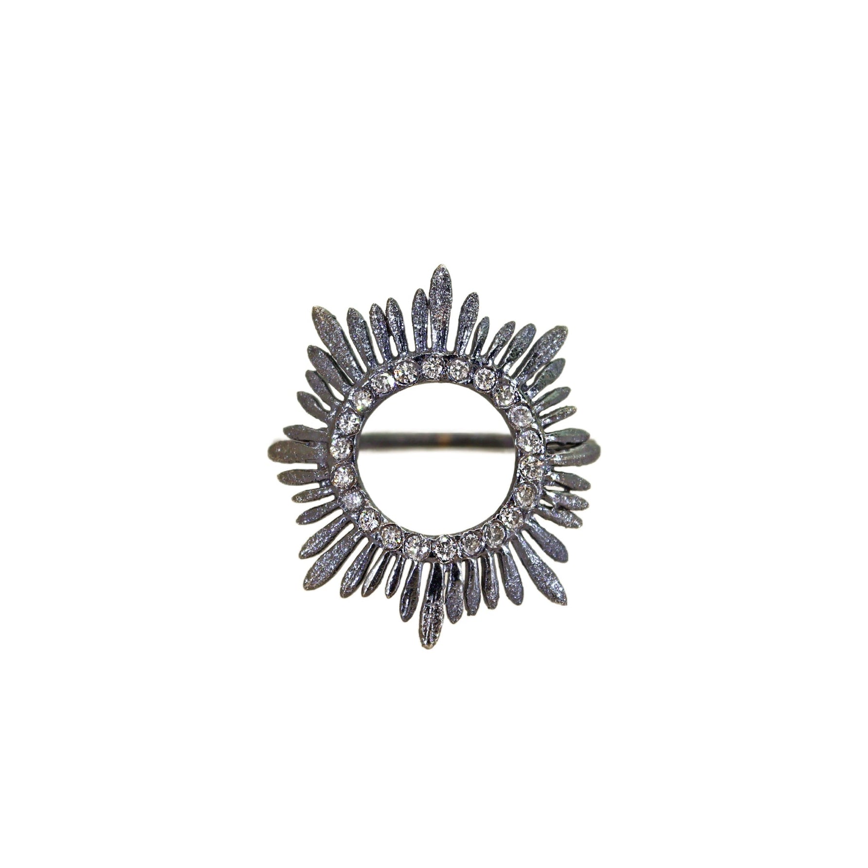 Oxidized Silver & Diamond Southern Ring
