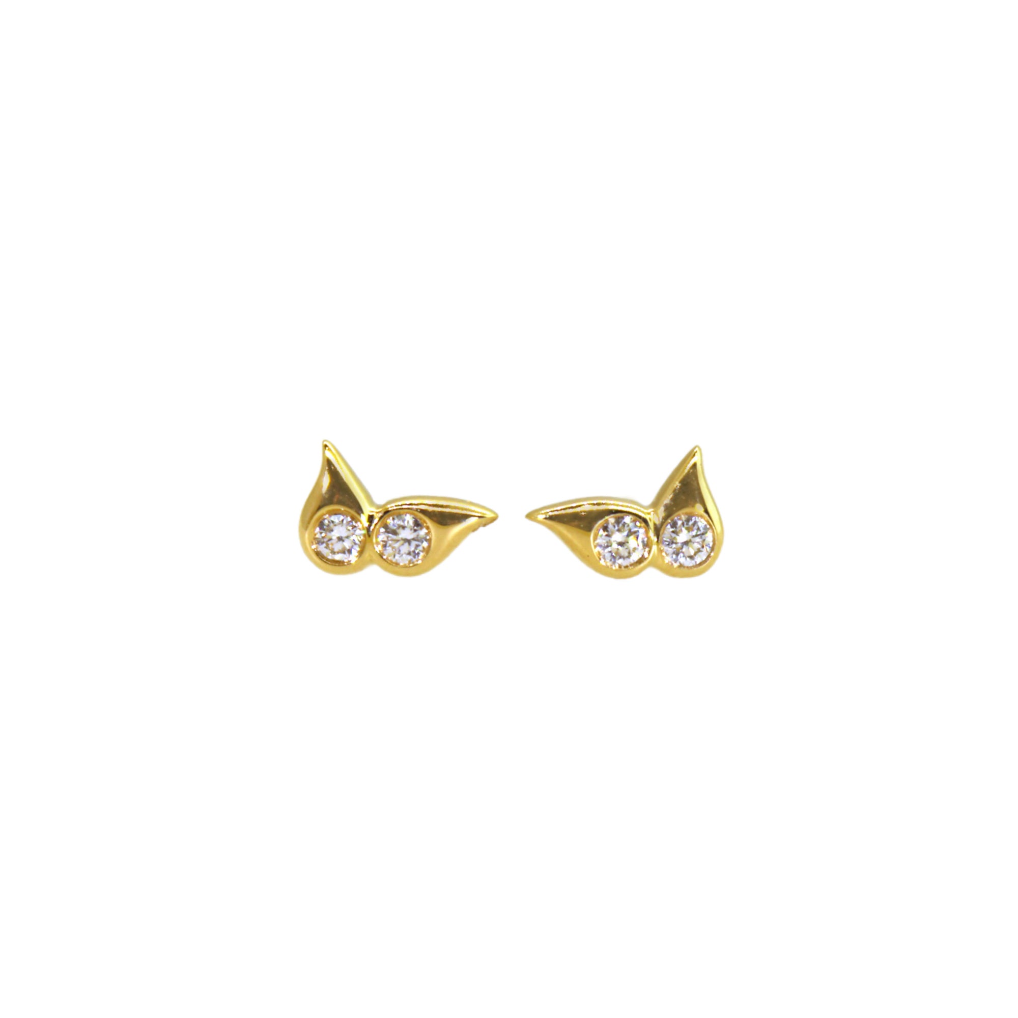 Yellow Gold Diamond Teardrop Studs