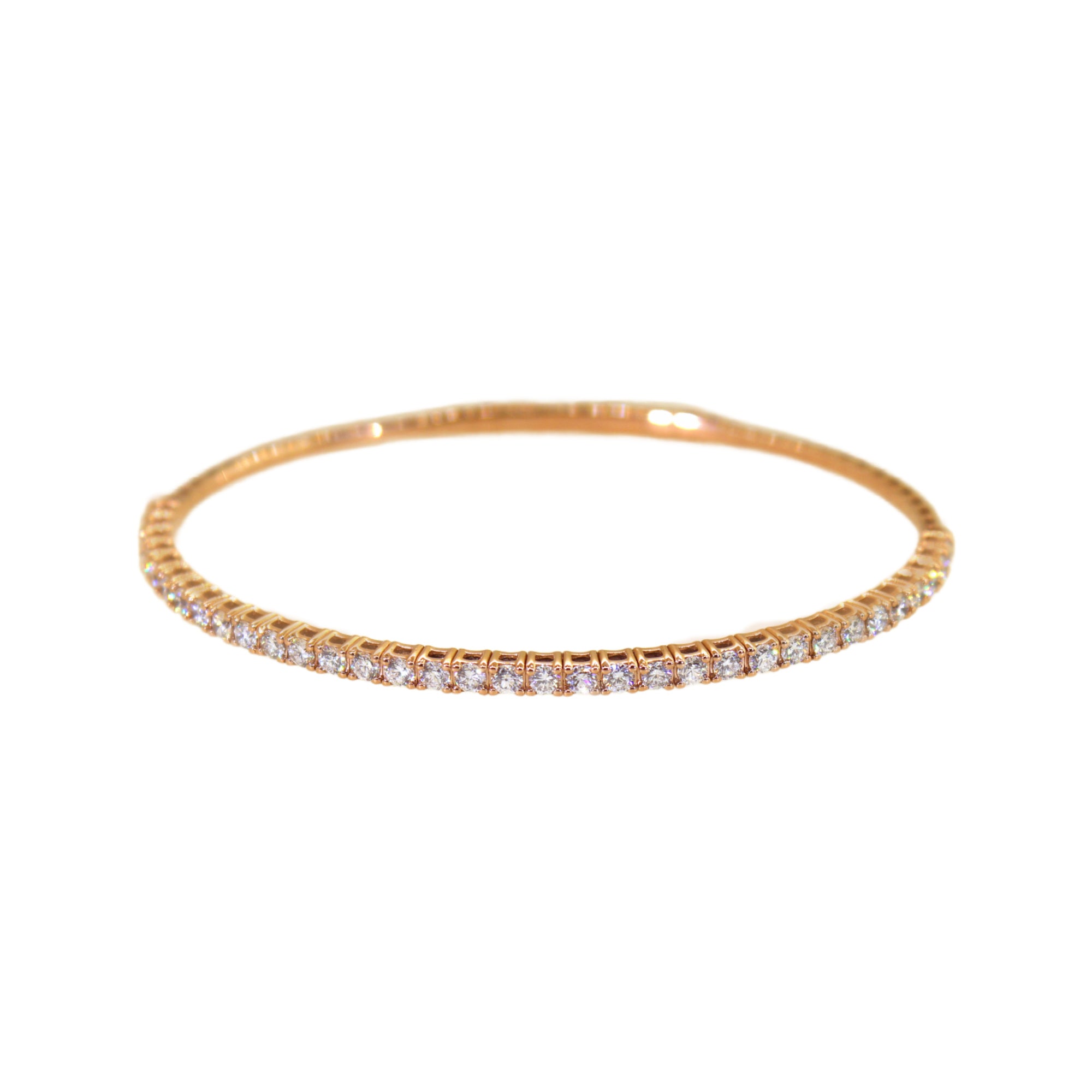 Rose Gold Half Diamond Flex Tennis Bracelet