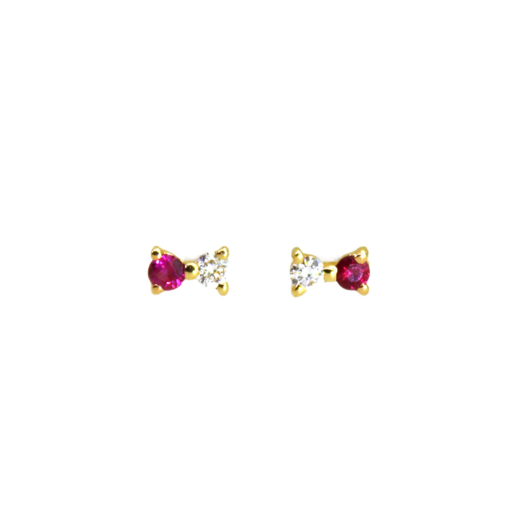 Diamond & Ruby Stud Earrings
