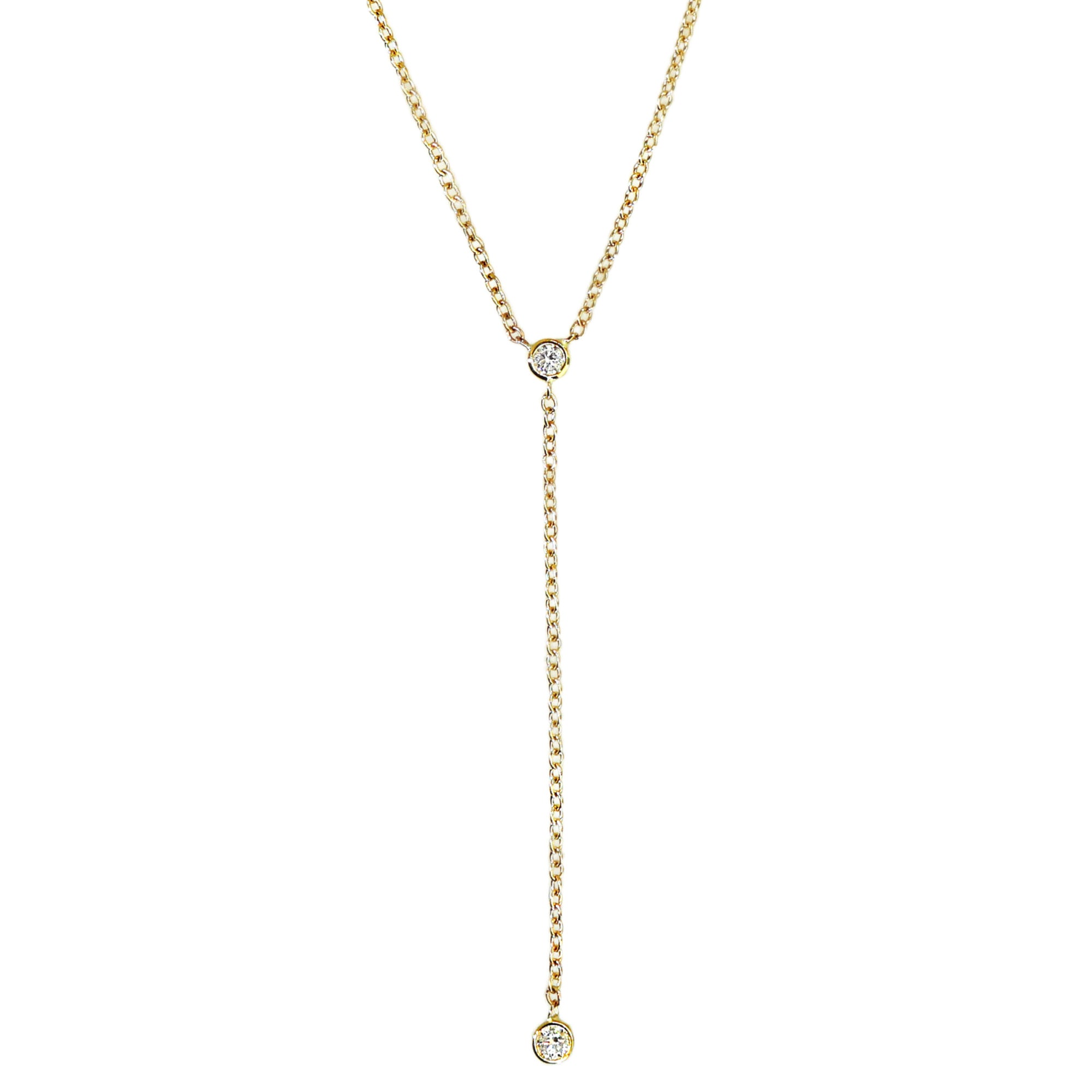 Yellow Gold Diamond Lariat Necklace
