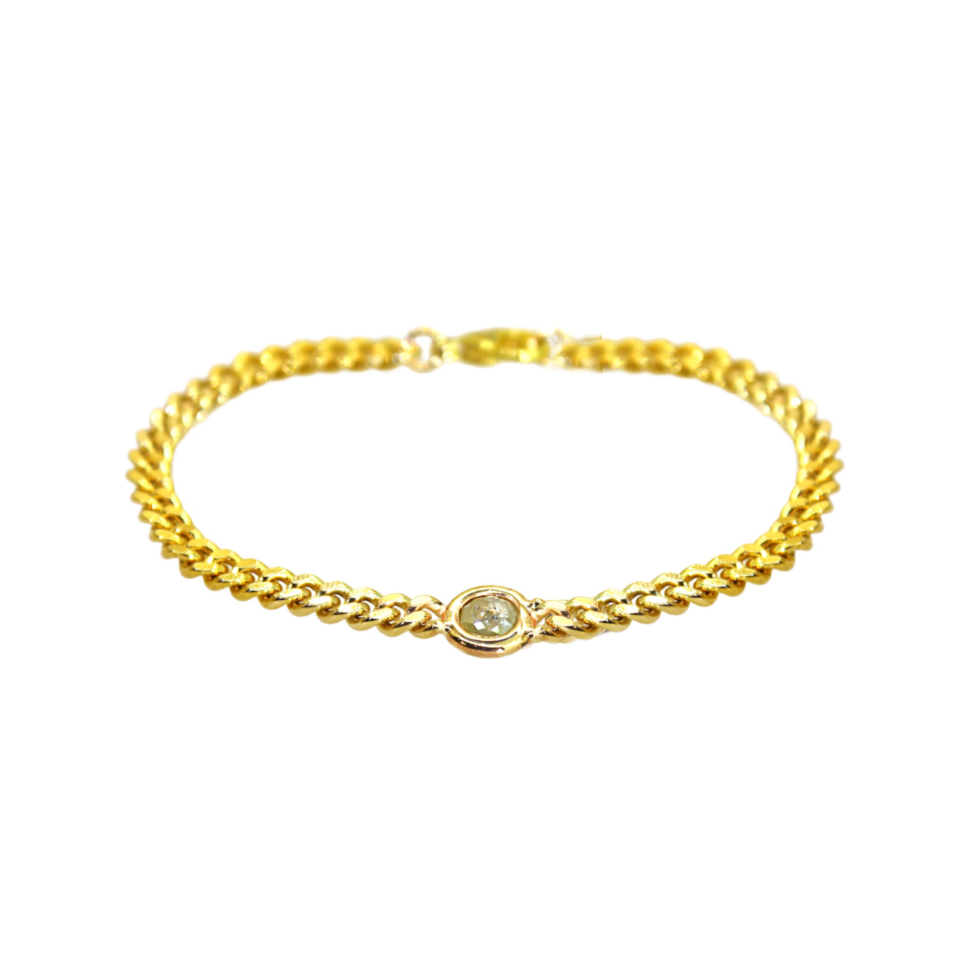 Cuban Chain Raw Diamond Bracelet