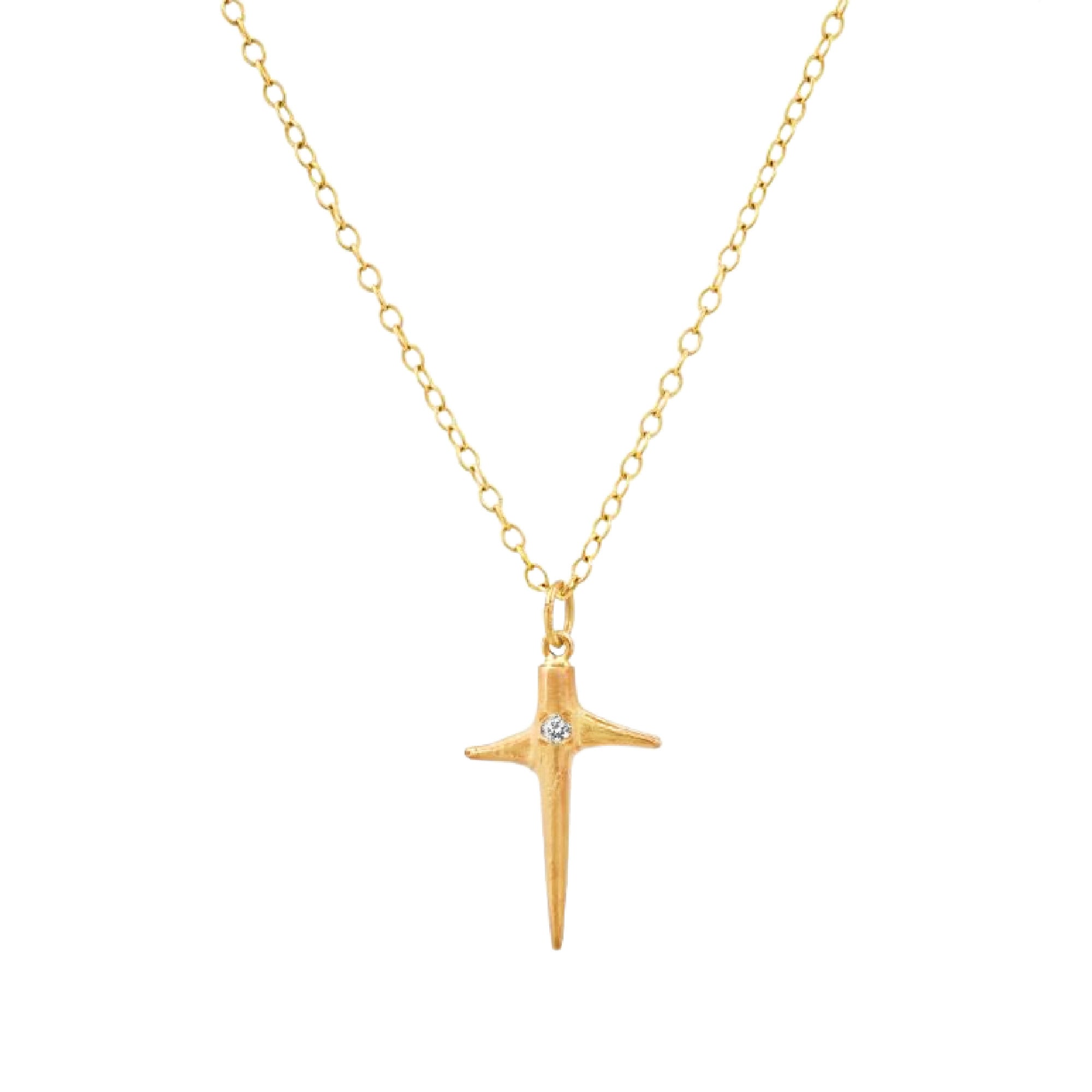 Yellow Gold & Diamond Mini Thorn Necklace