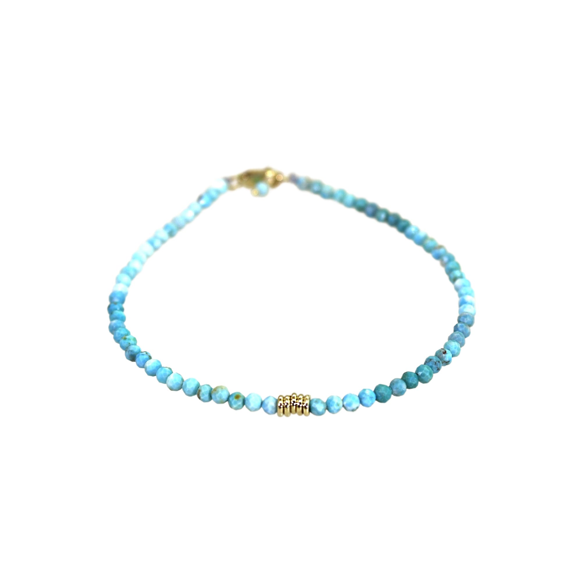Turquoise & 5 Gold Ring Bracelet