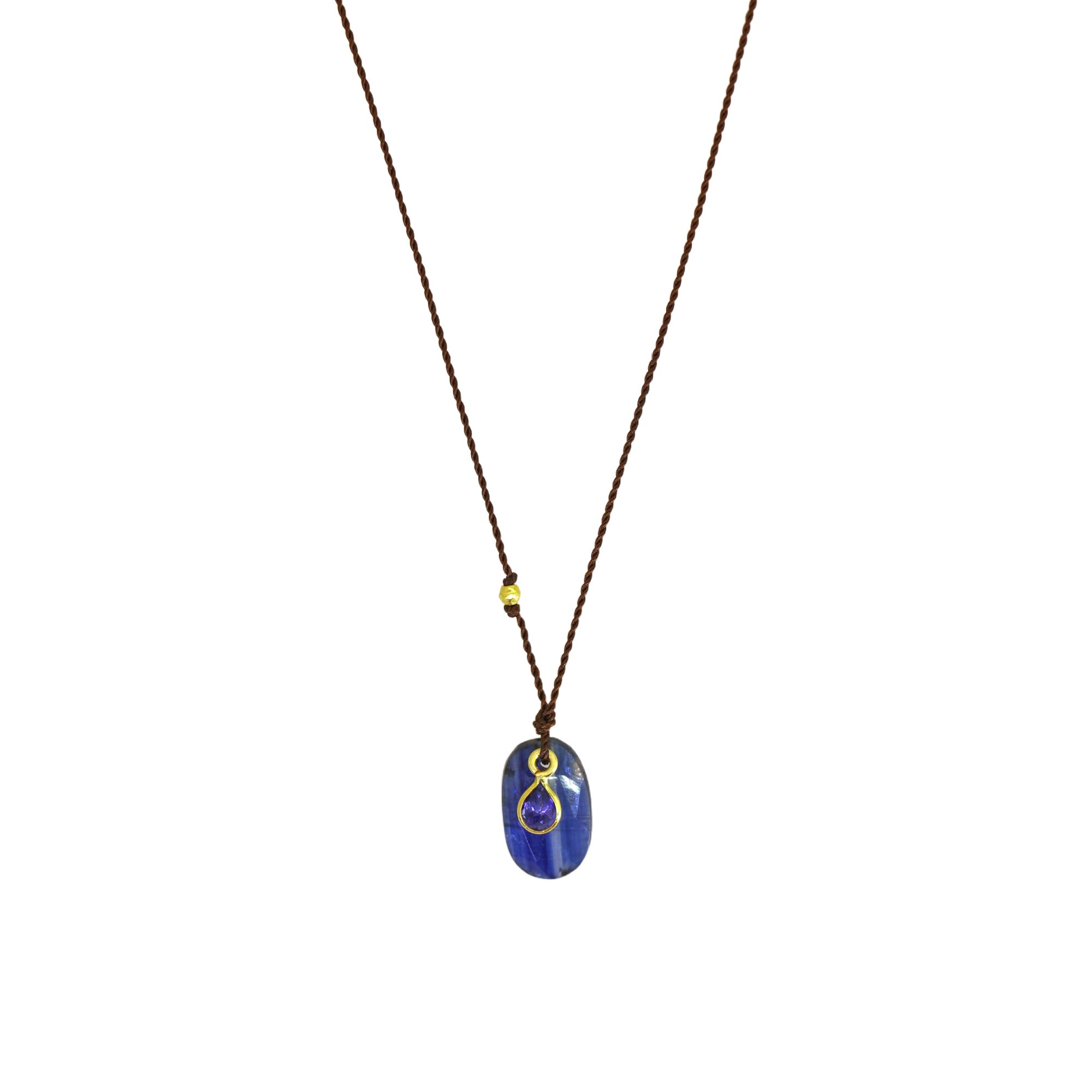 Kyanite & Tanzanite Silk Necklace