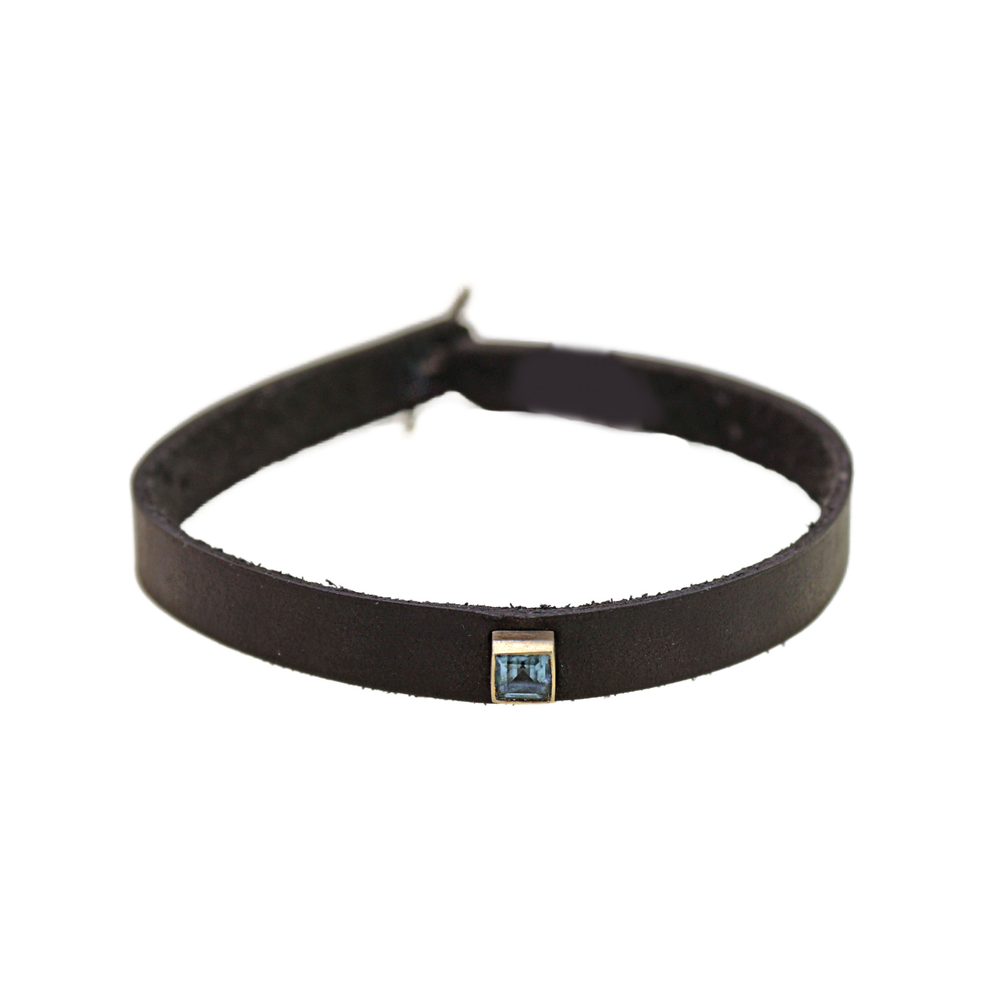 Black Buffalo & Blue Zircon Gemstone Bracelet