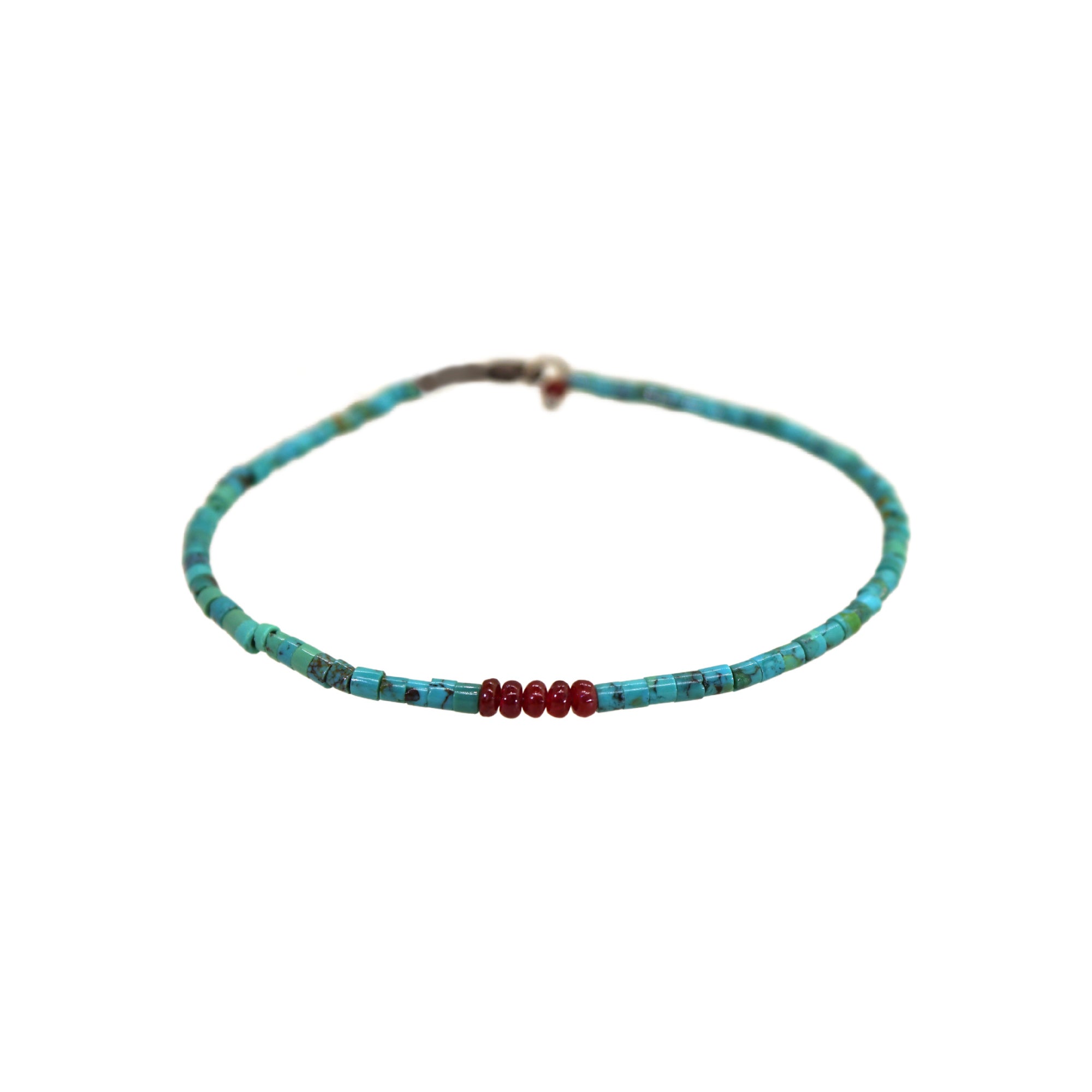 Turquoise & Ruby Bracelet