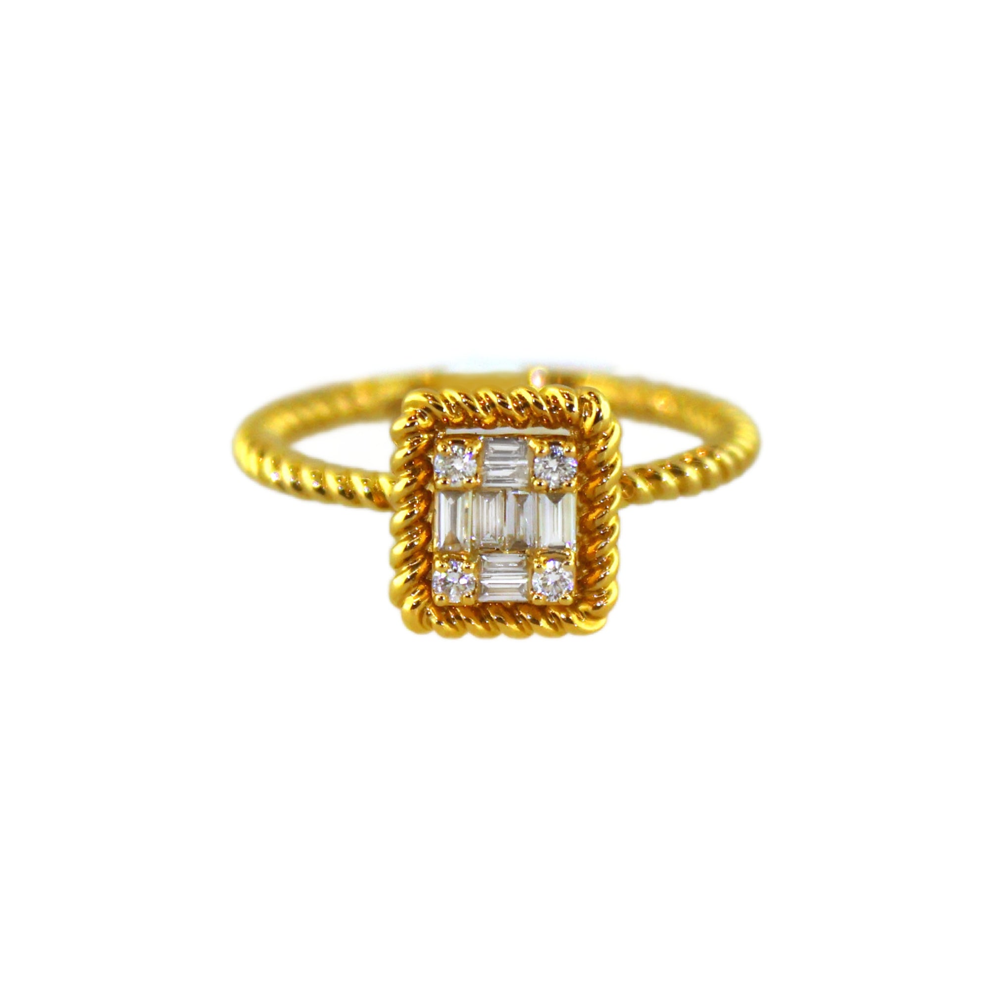 Yellow Gold Baguette Diamond Ring