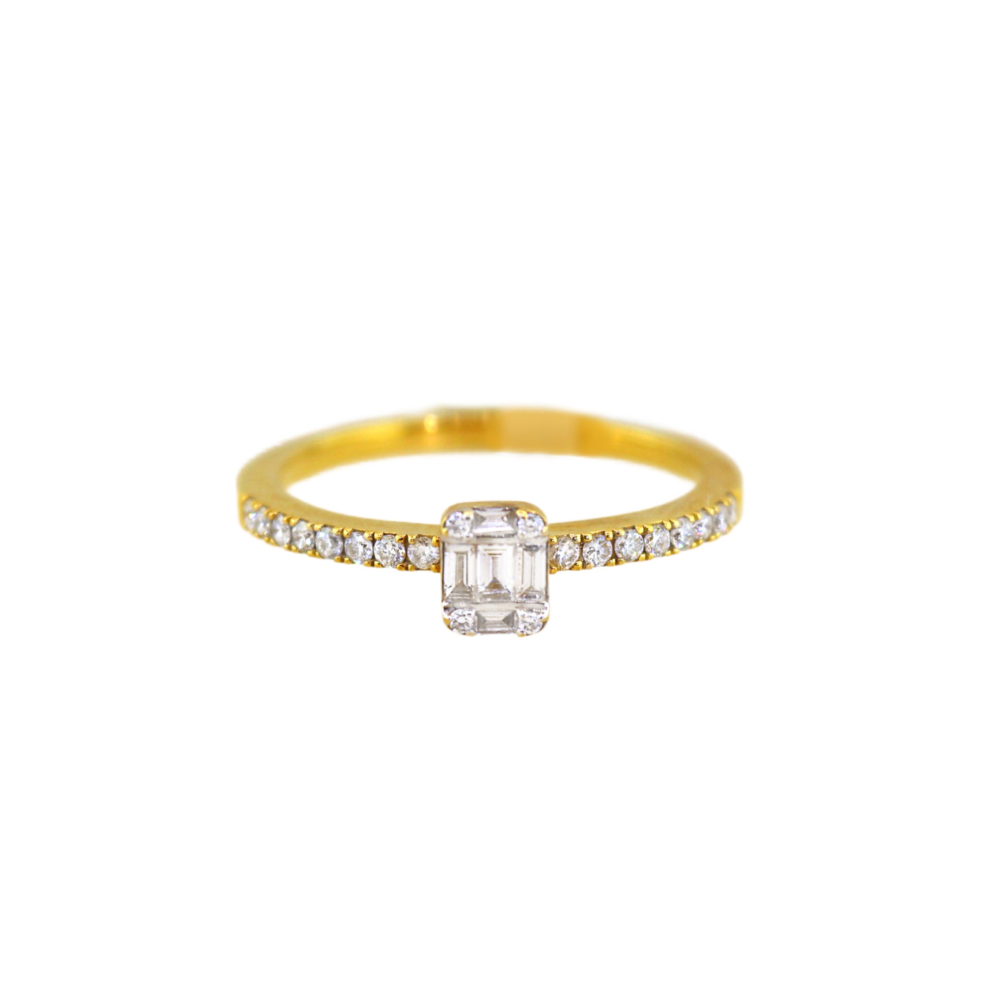 Yellow Gold Baguette Diamond Ring