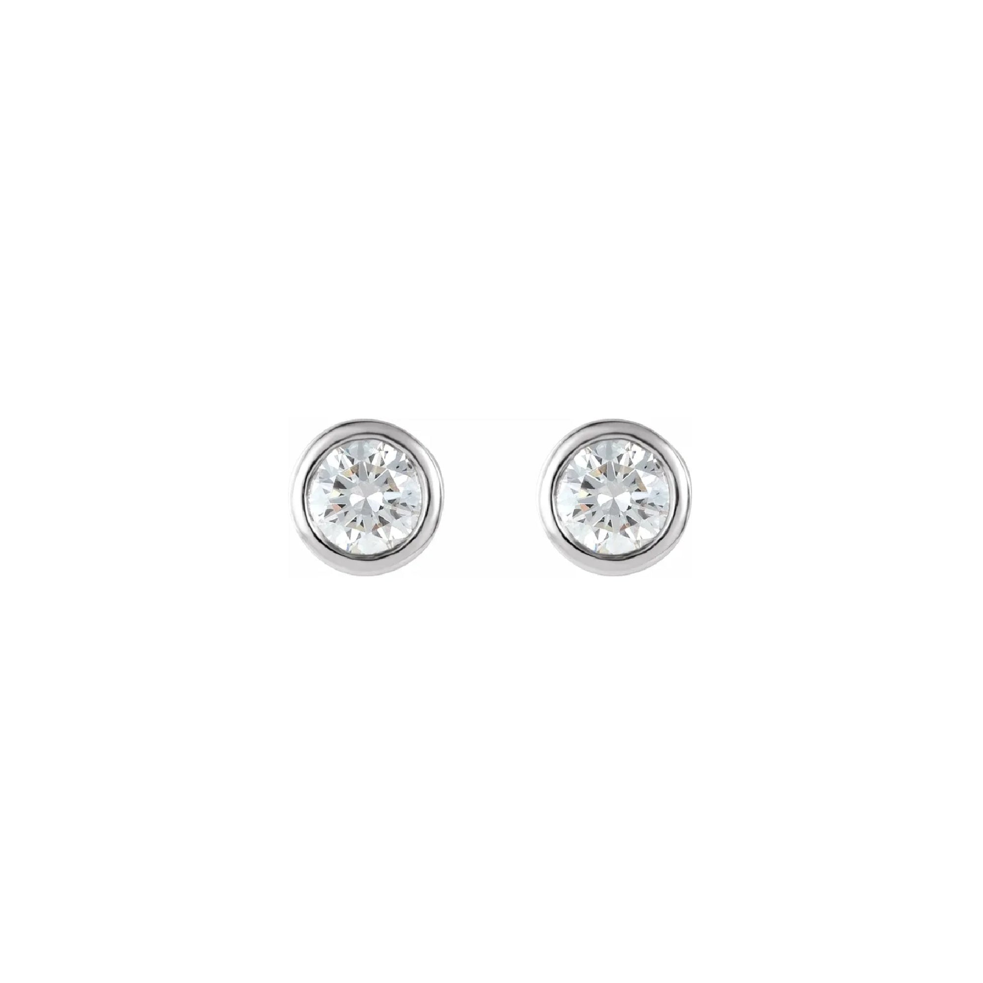 White Gold Diamond Bezeled Studs