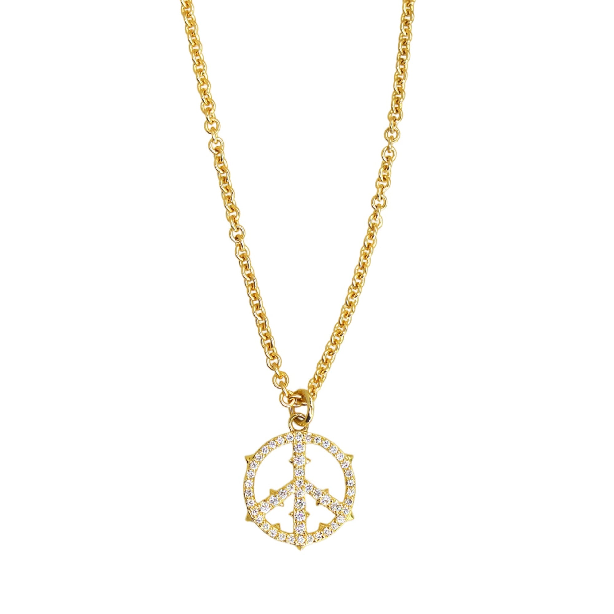 Diamond Peace Sign Thorn Necklace