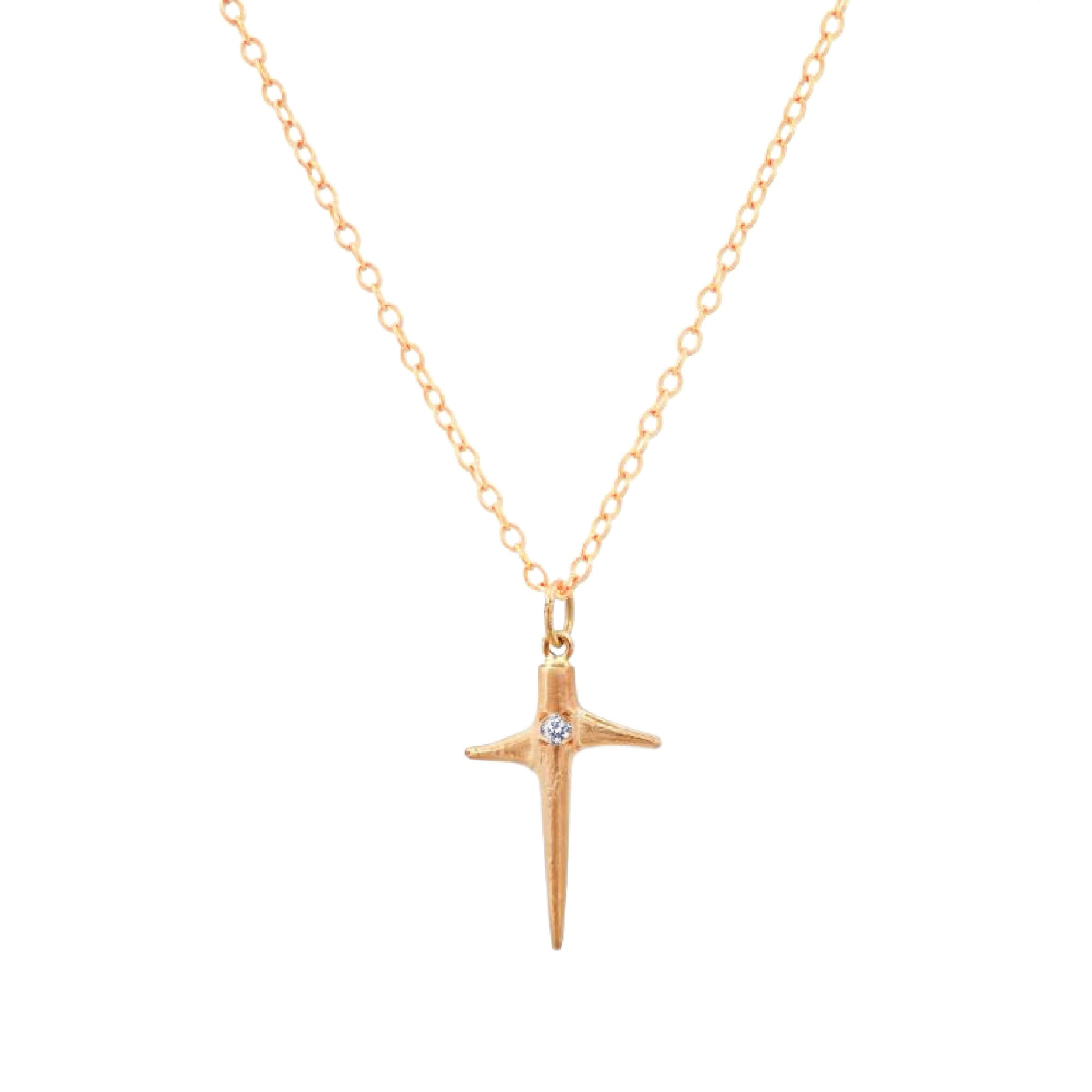 Rose Gold & Diamond Mini Thorn Necklace