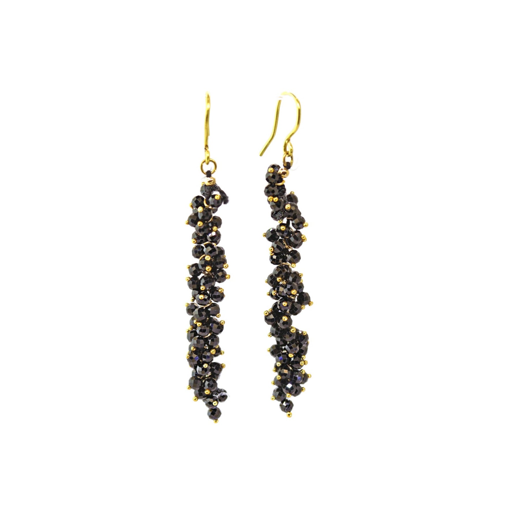 Black Spinnel Sway Dangle Earrings