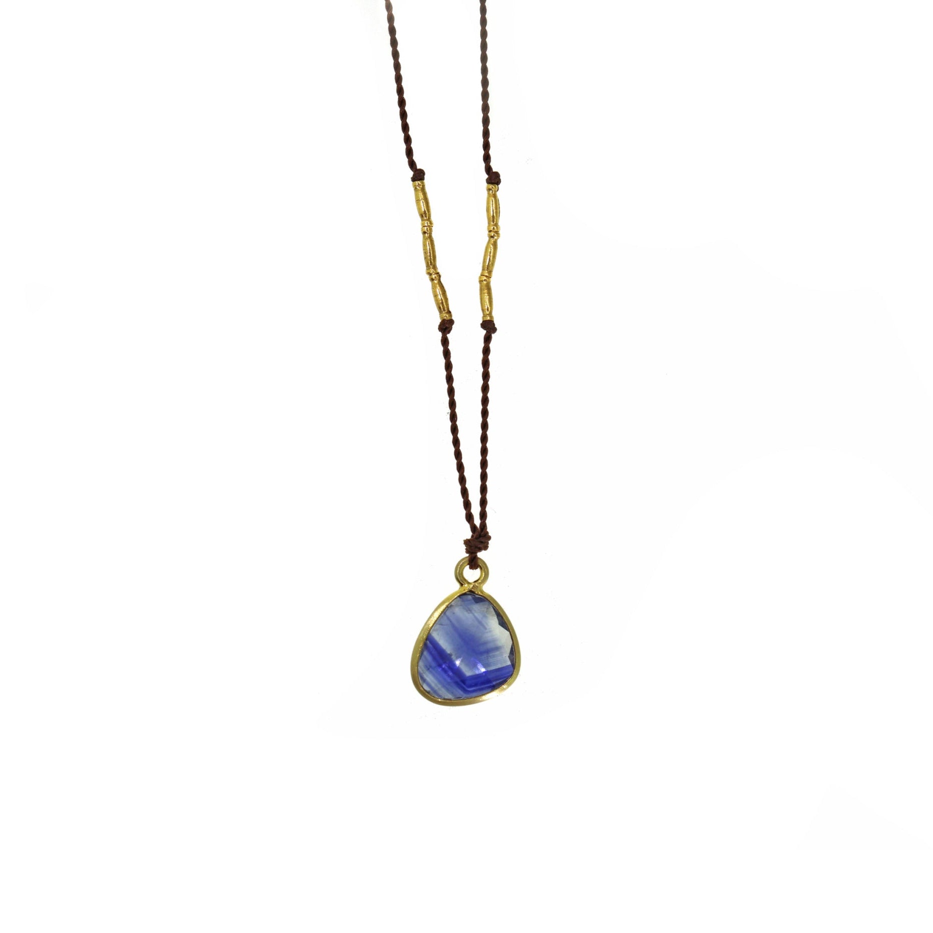 Blue Sapphire & Gold Spacers Necklace