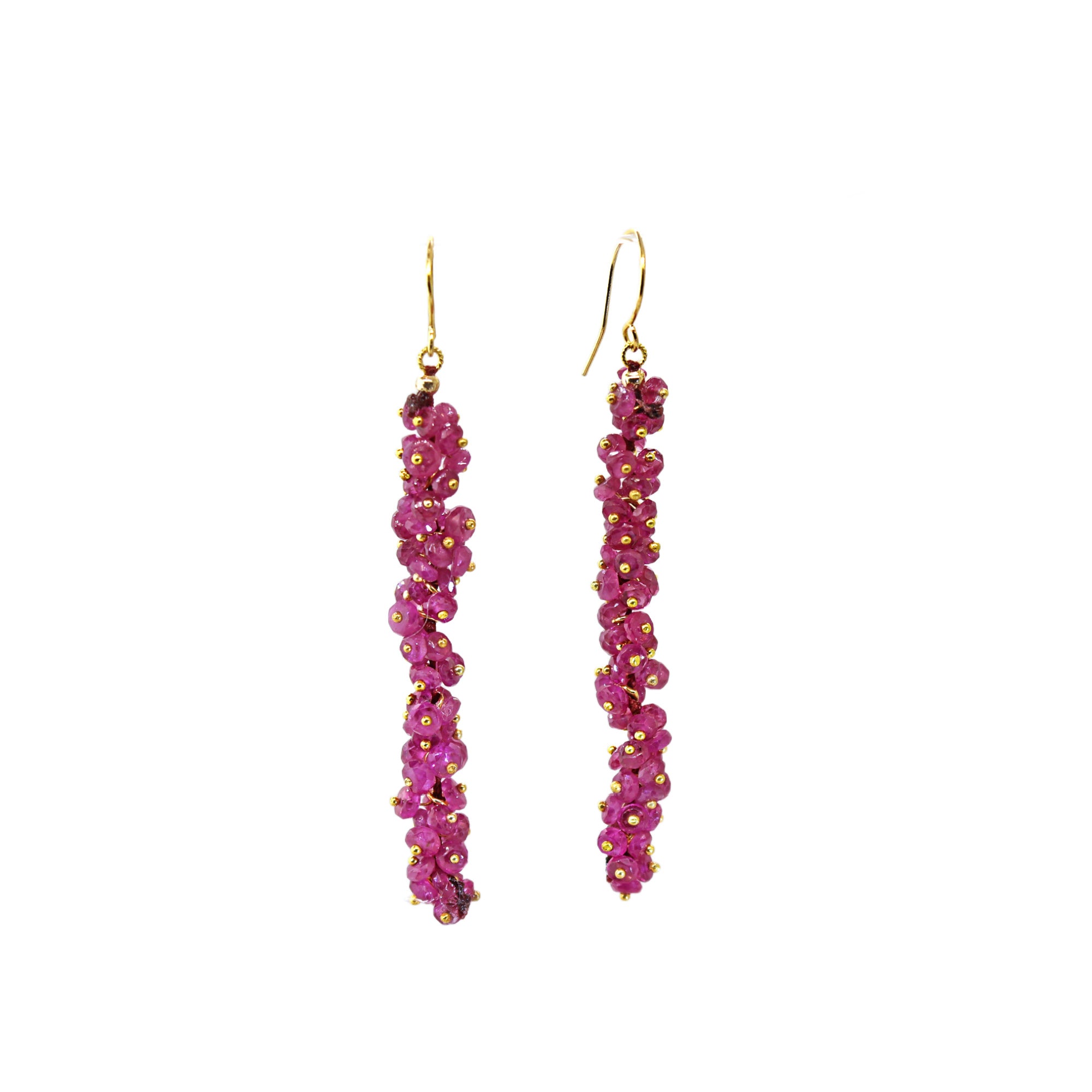 Ruby Gemstone Sway Dangle Earrings