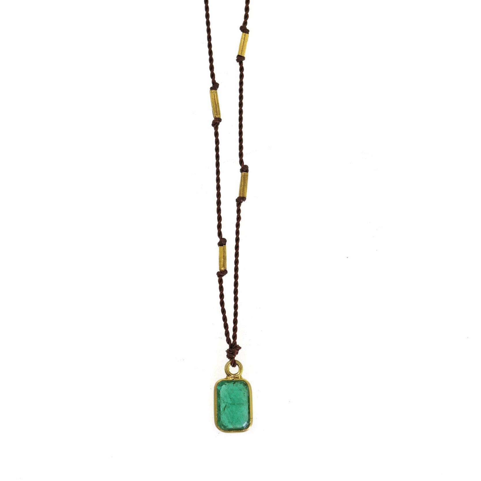 Emerald & Gold Spacers Necklace