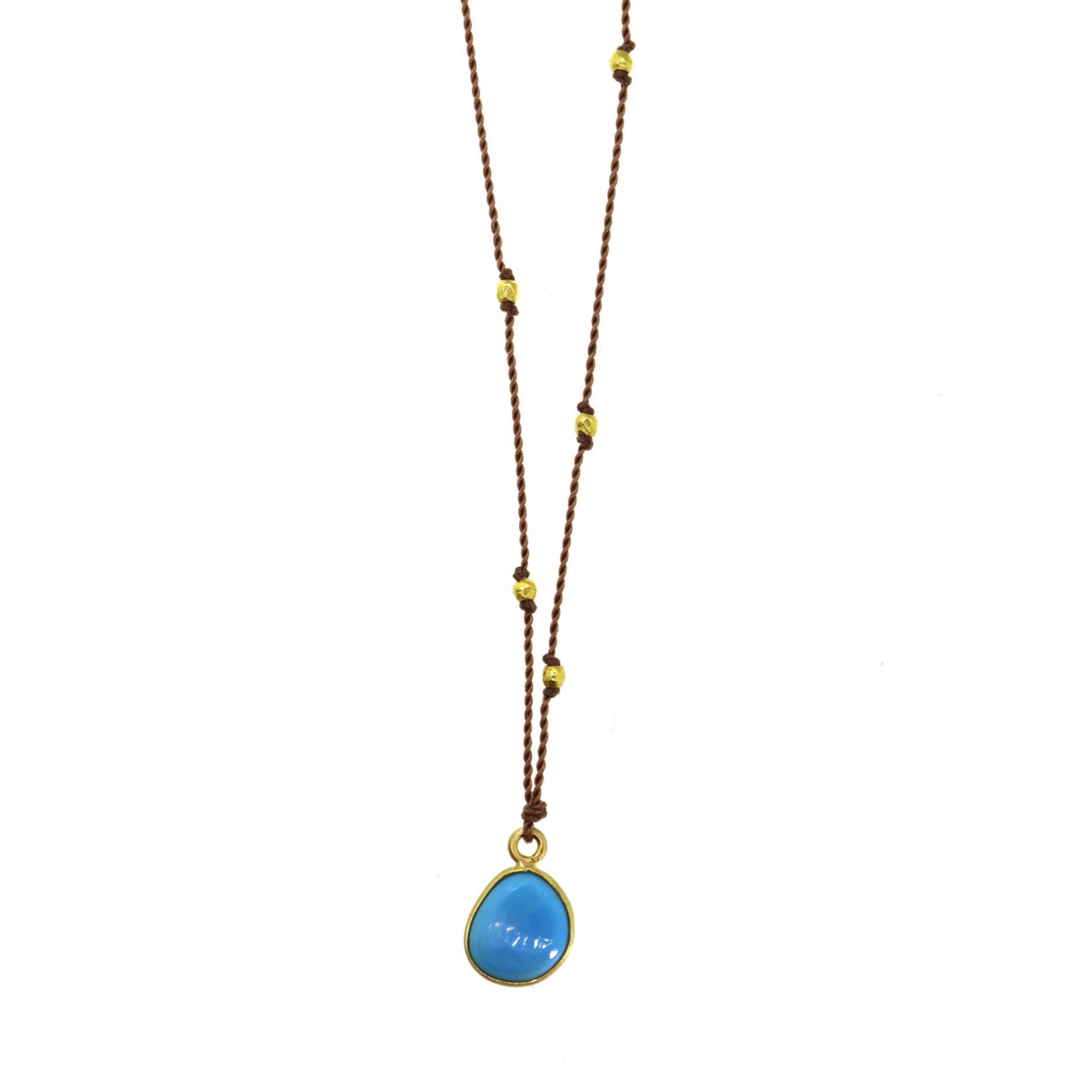 Sleeping Beauty Turquoise & Gold Nugget Necklace