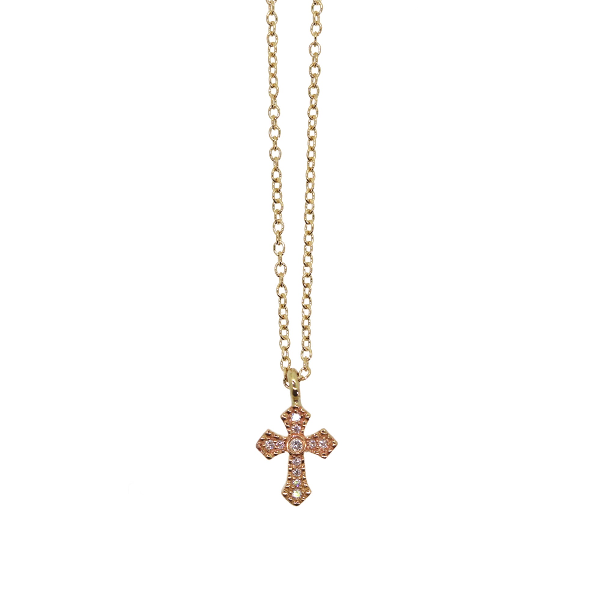 Small Diamond Gothic Cross Necklace