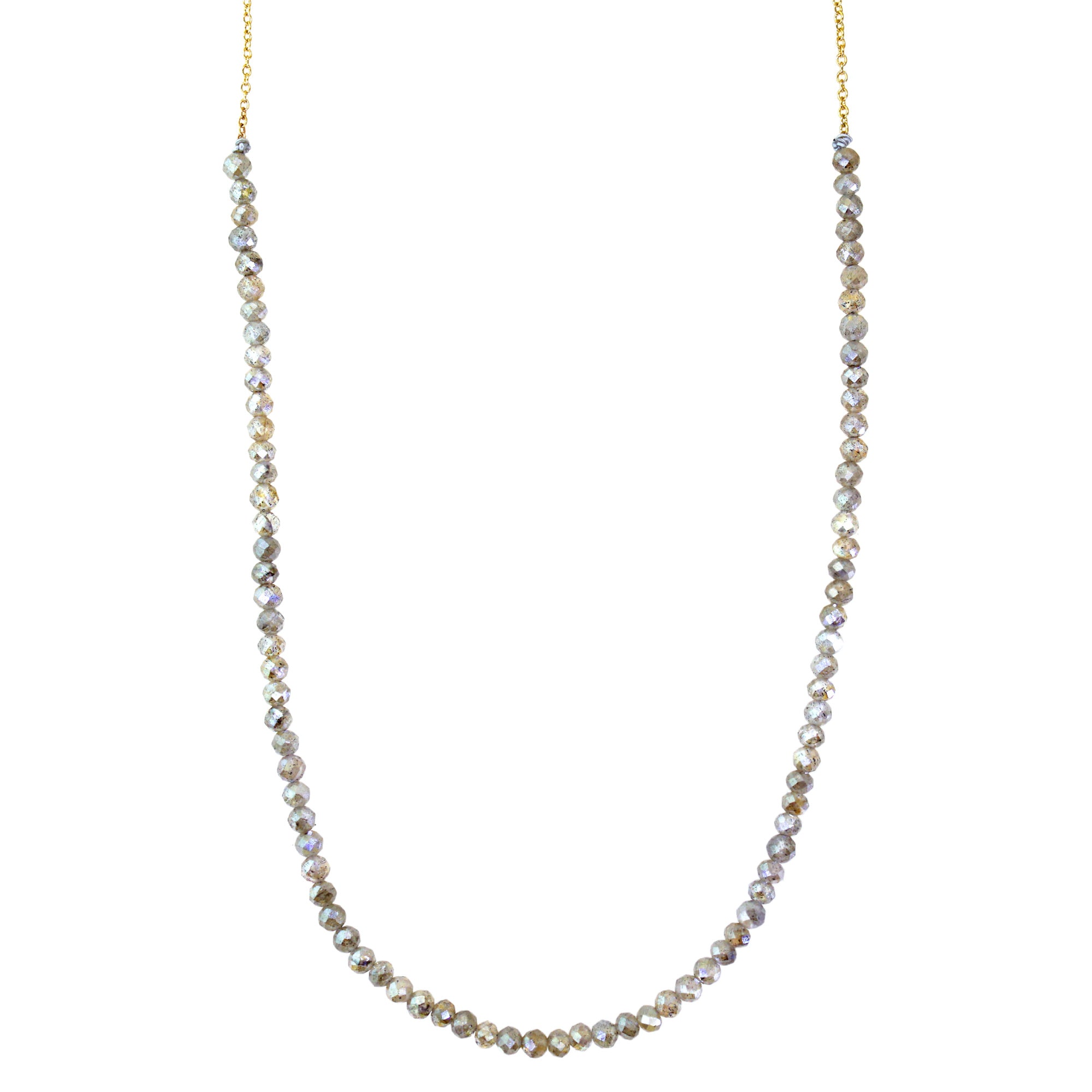 Mystic Labradorite Yellow Gold Choker