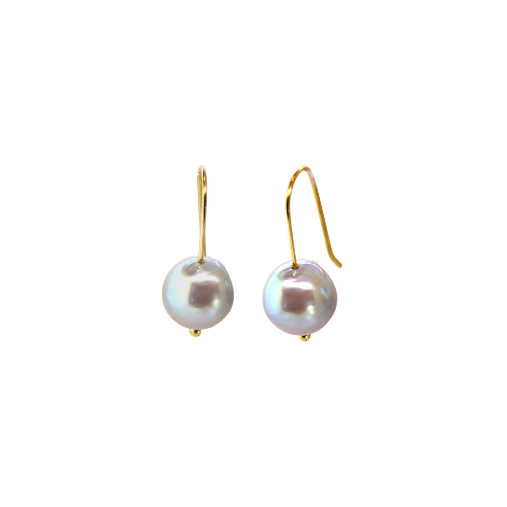 Gray Pearl Dangle Earrings