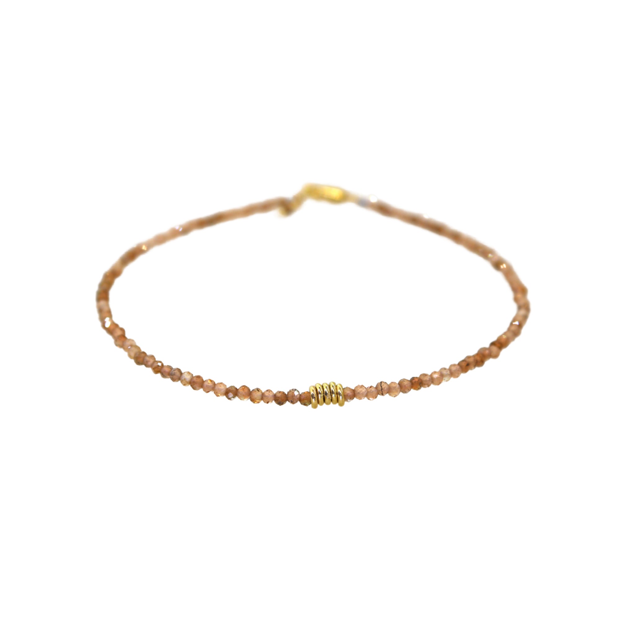 Brown Sapphire & 5 Gold Ring Bracelet