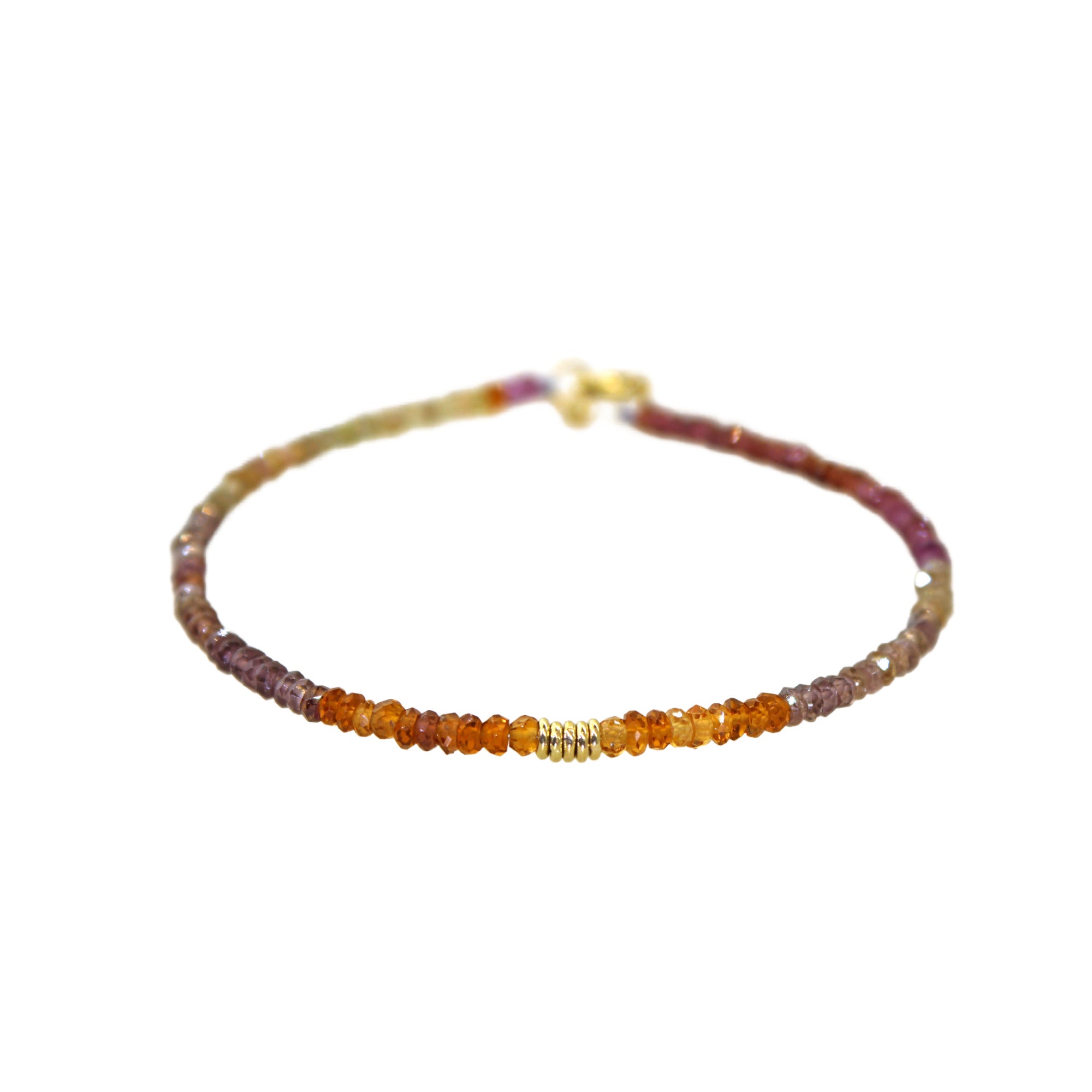 Multicolored Sapphire & 5 Gold Ring Bracelet