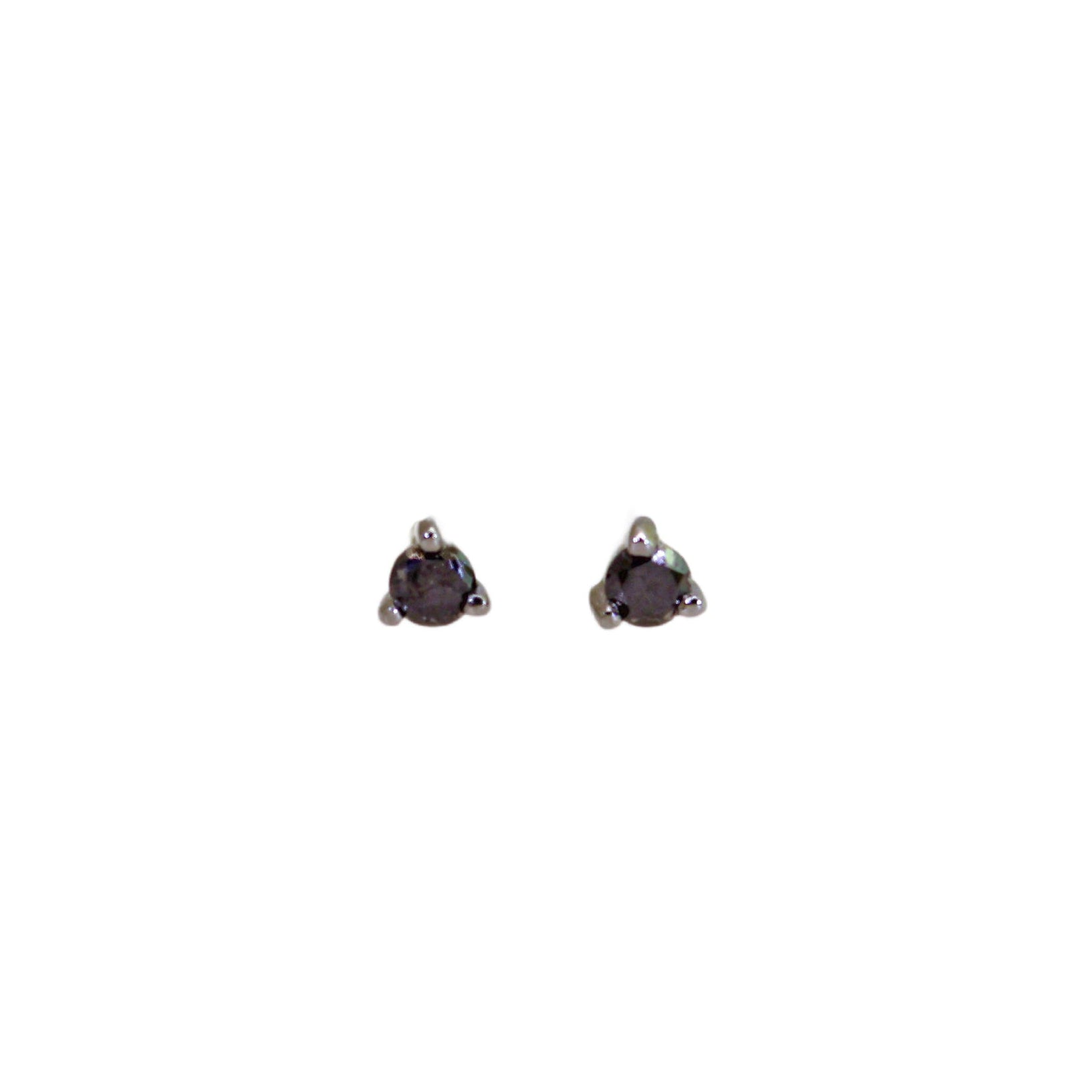 Silver Black Diamond Studs