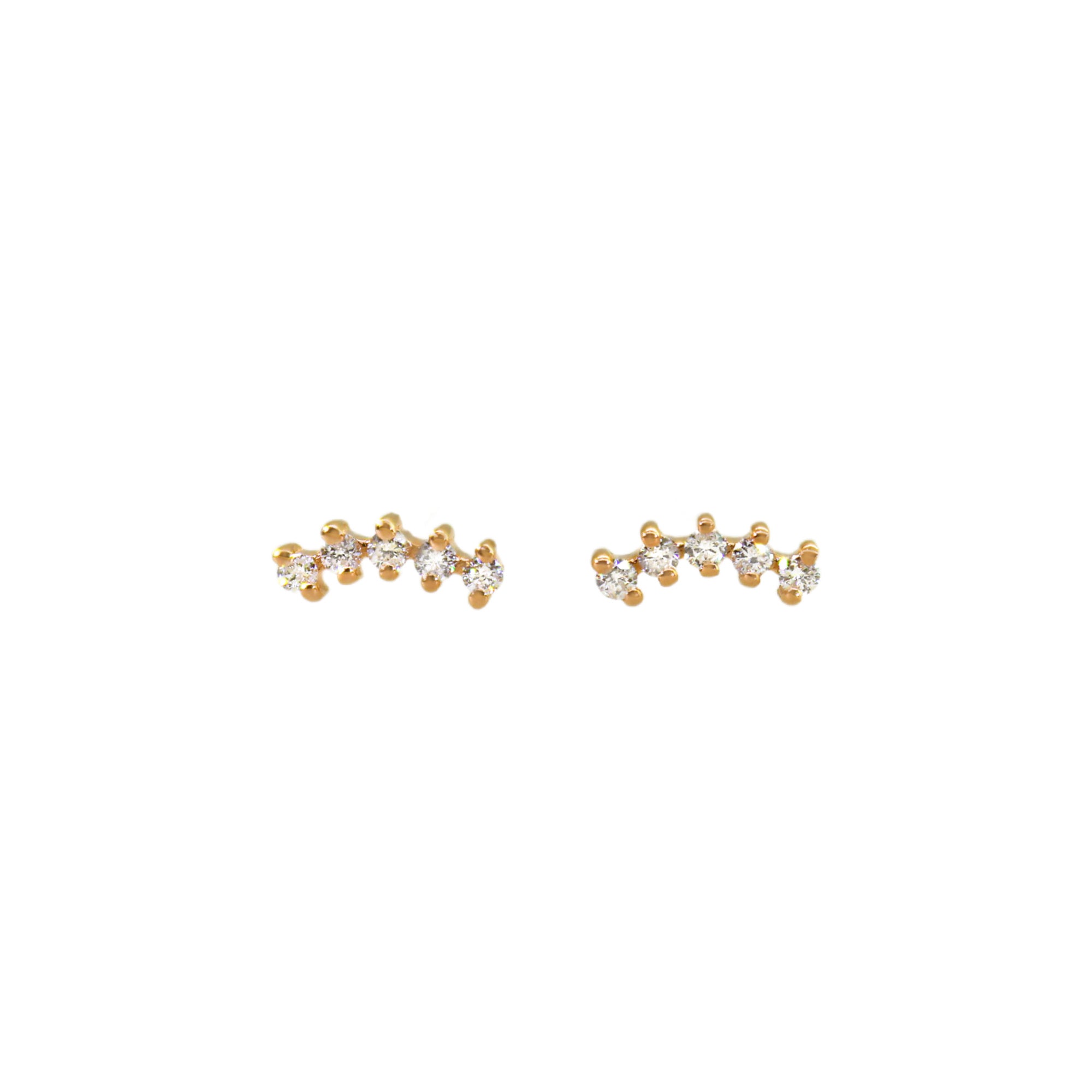 Rose Gold Diamond Climber Studs