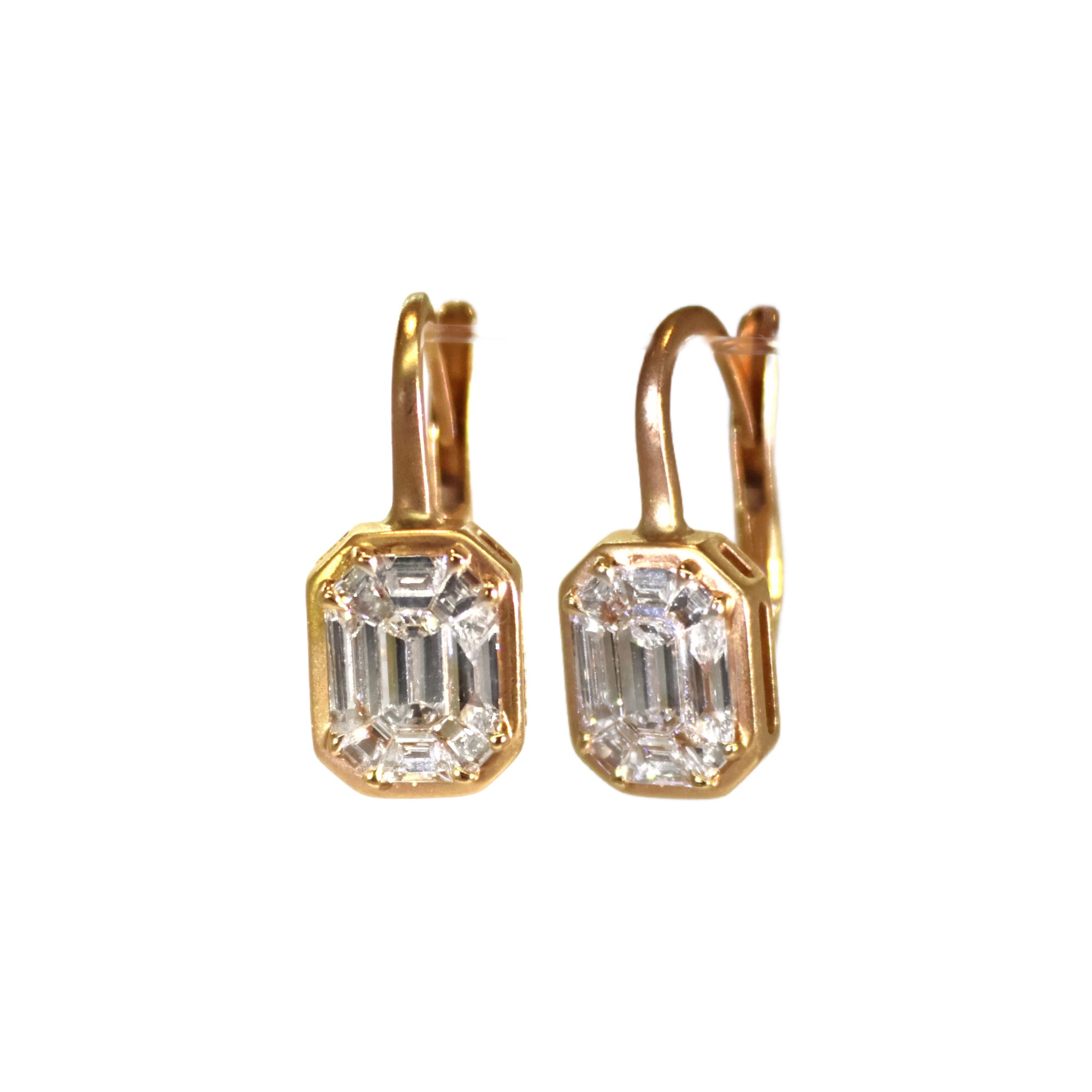 Rose Gold & White Diamond Earrings