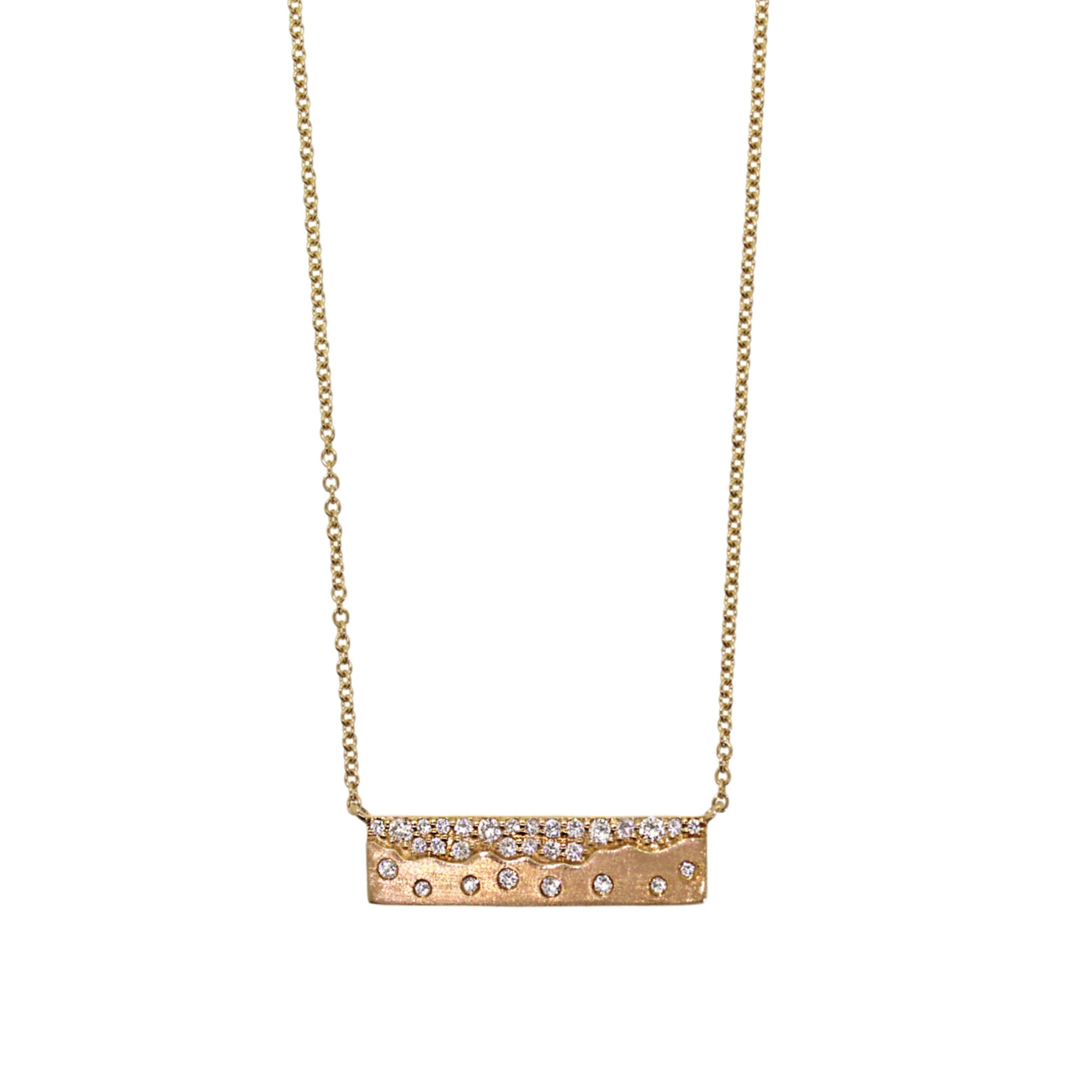 Irregular Diamond Bar Necklace