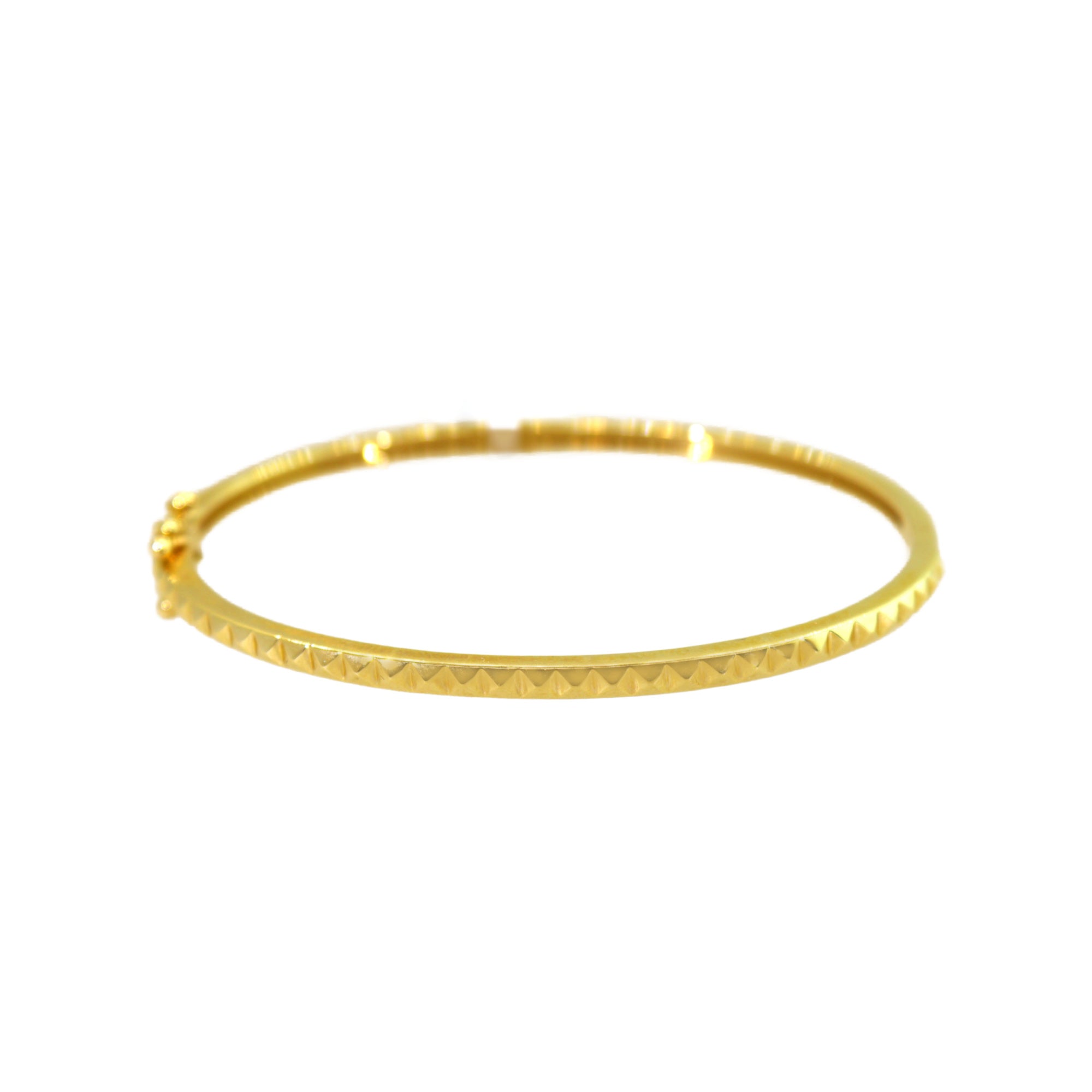 Yellow Gold Pyramid Bangle Bracelet