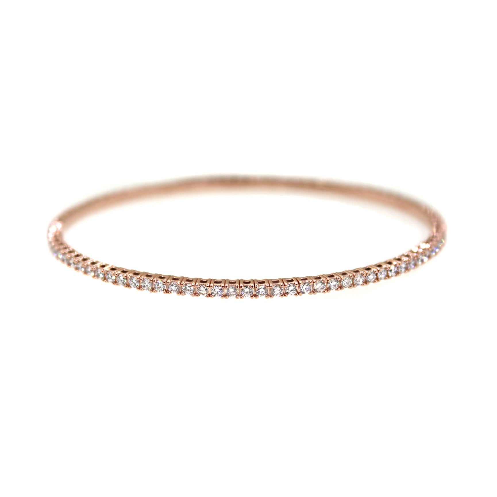 Small Diamond Flexible Tennis Bangle Rose Gold