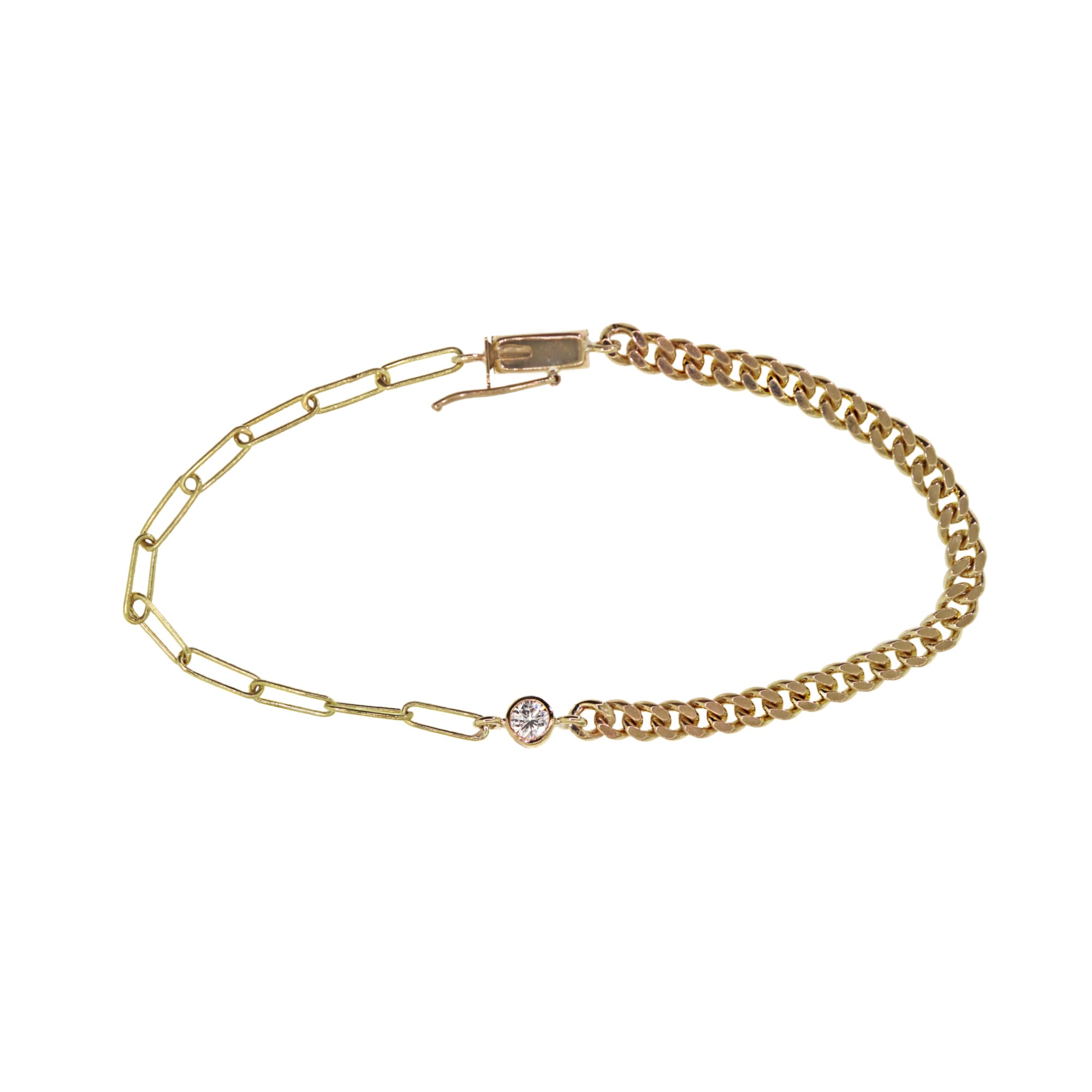 Cuban and Paperclip Chain Bracelet