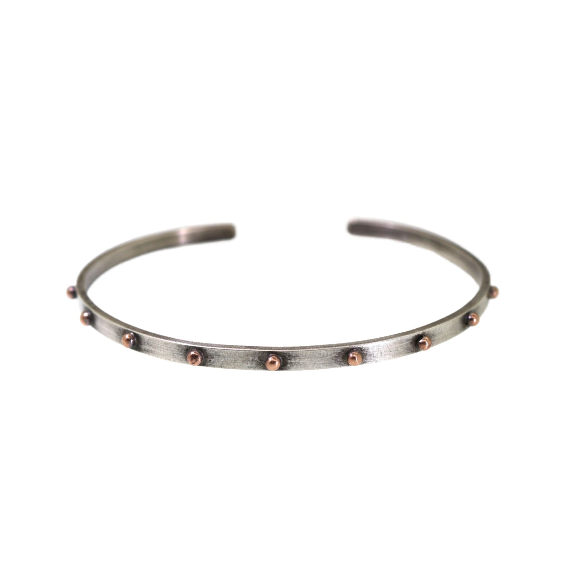 Silver Rhodium Plated Rose Gold Stud Cuff